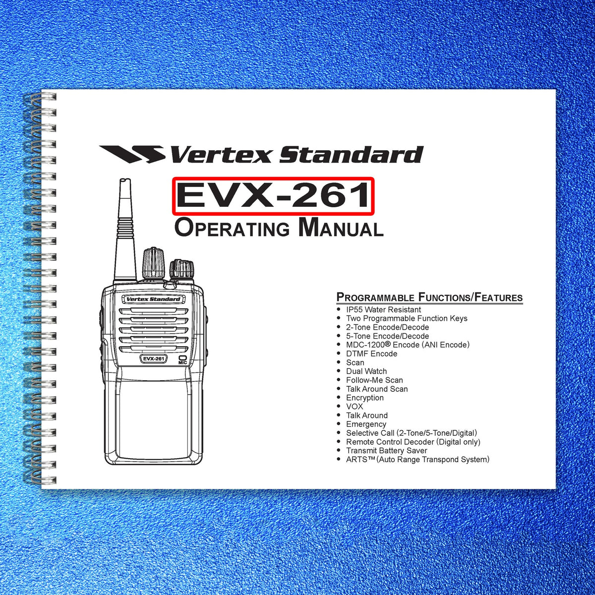 VERTEX STANDARD EVX-261 Two-Way Radio Operating Manual - WIRE BOUND - COVERS