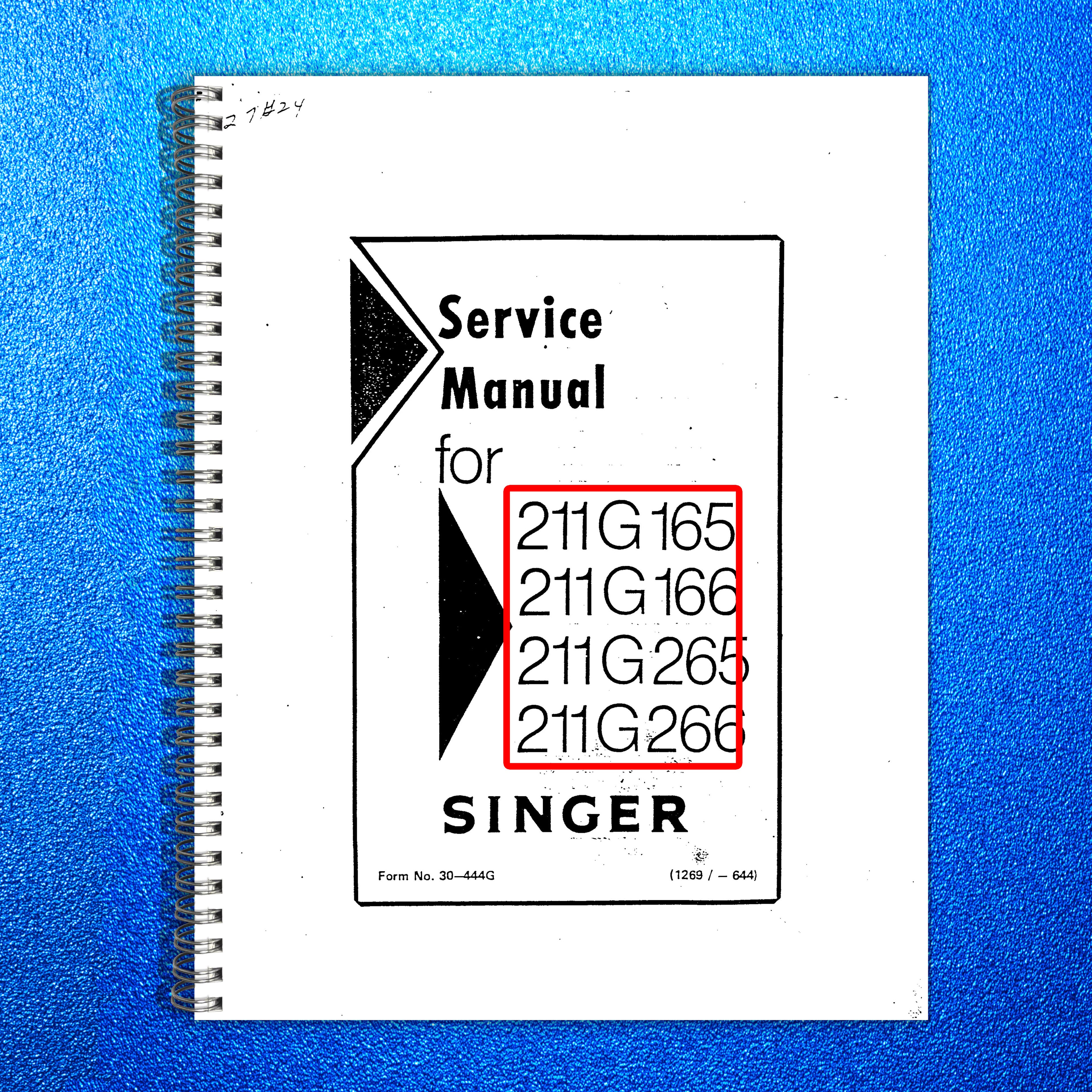SINGER 211G165 211G166 211G265 211G266 Service Manual - WIRE BOUND - COVERS