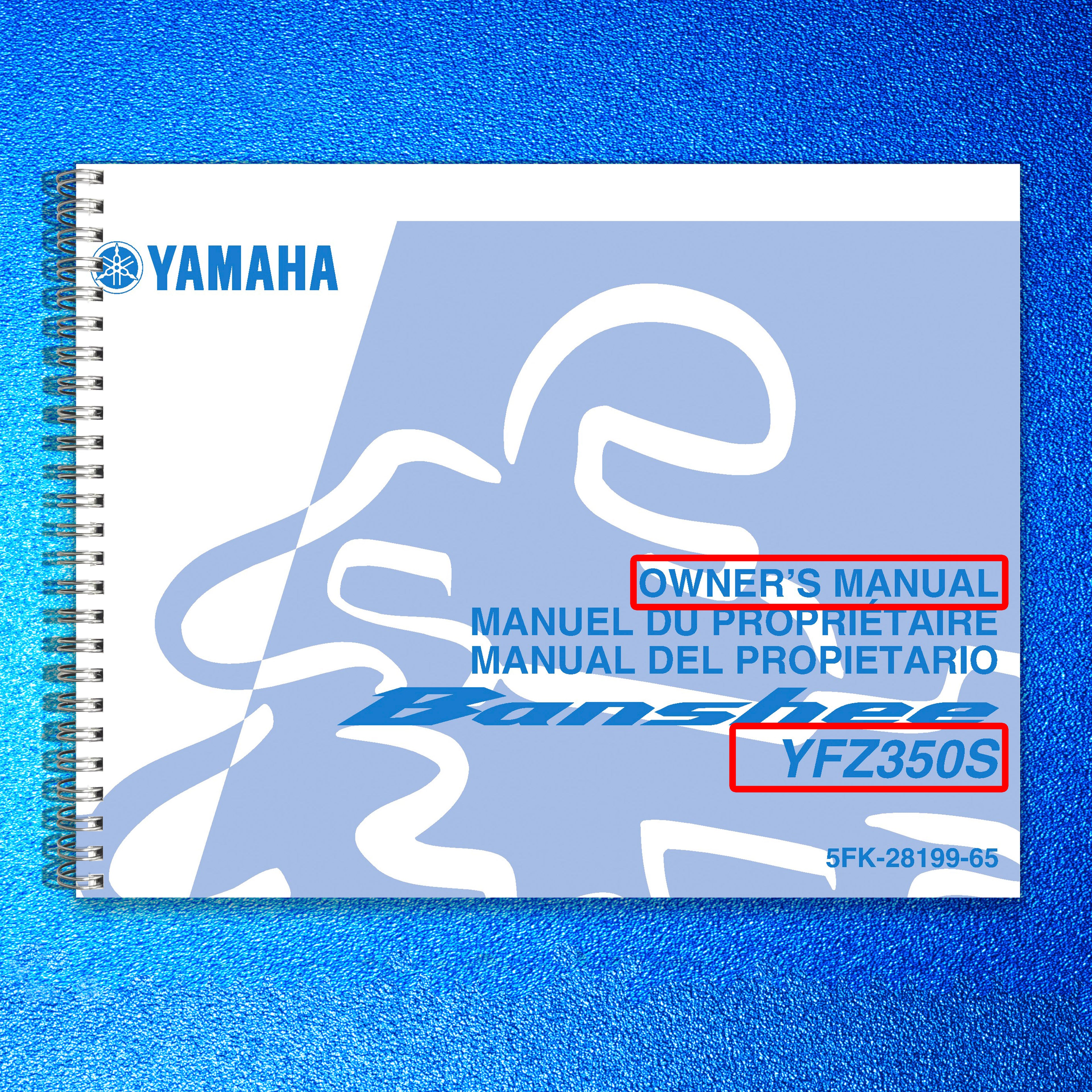 YAMAHA YFZ350 Banshee ATV Owners Manual 2004 - STEEL WIRE BOUND - TOUGH COVERS