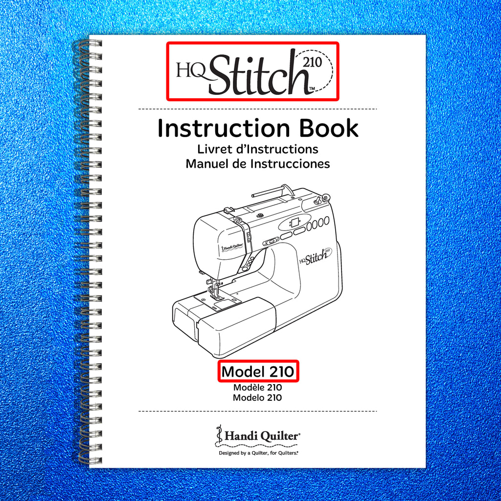 HANDI QUILTER HQ Stitch Model 210 Instruction Book Manual - WIRE BOUND - COVERS