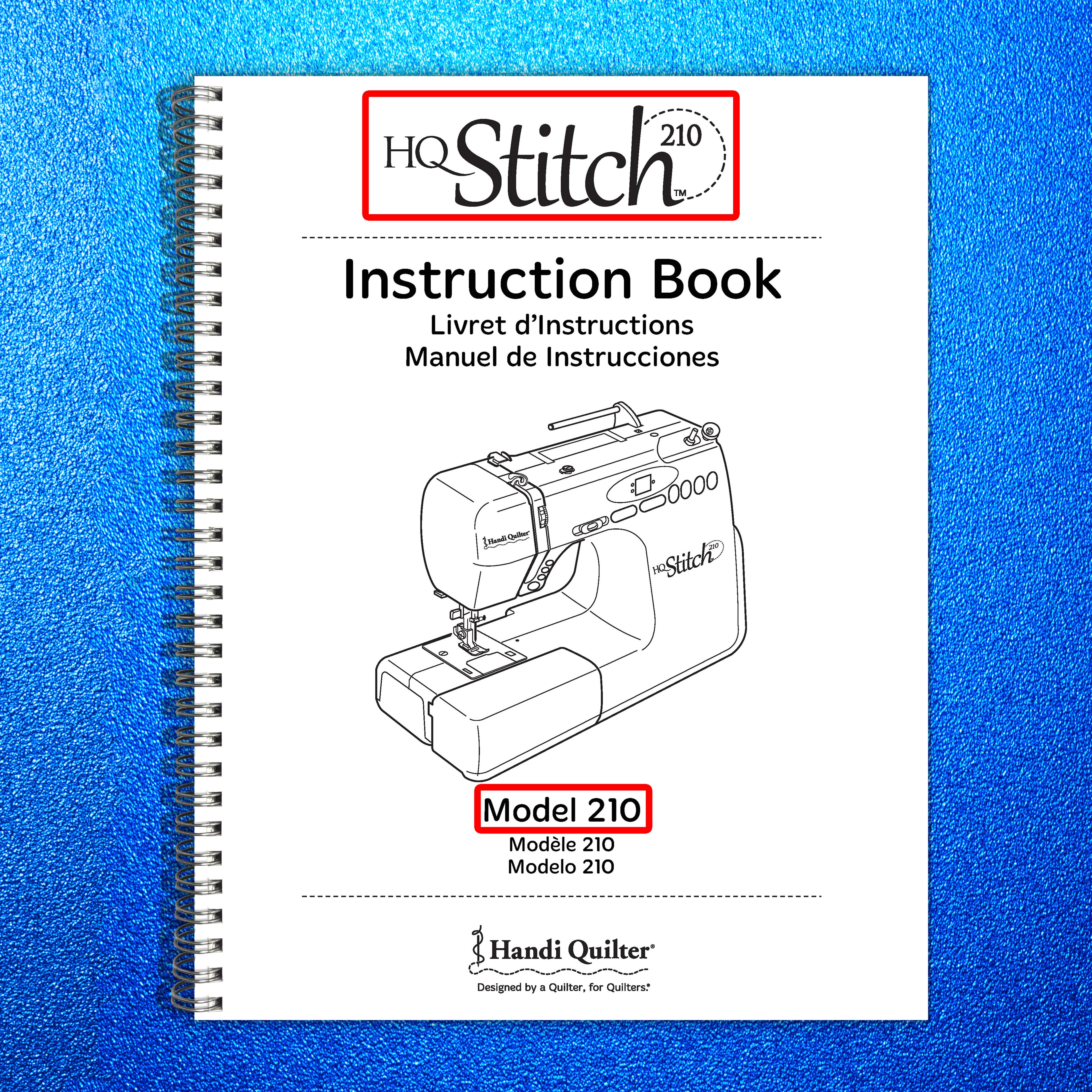 HANDI QUILTER HQ Stitch Model 210 Instruction Book Manual - WIRE BOUND - COVERS