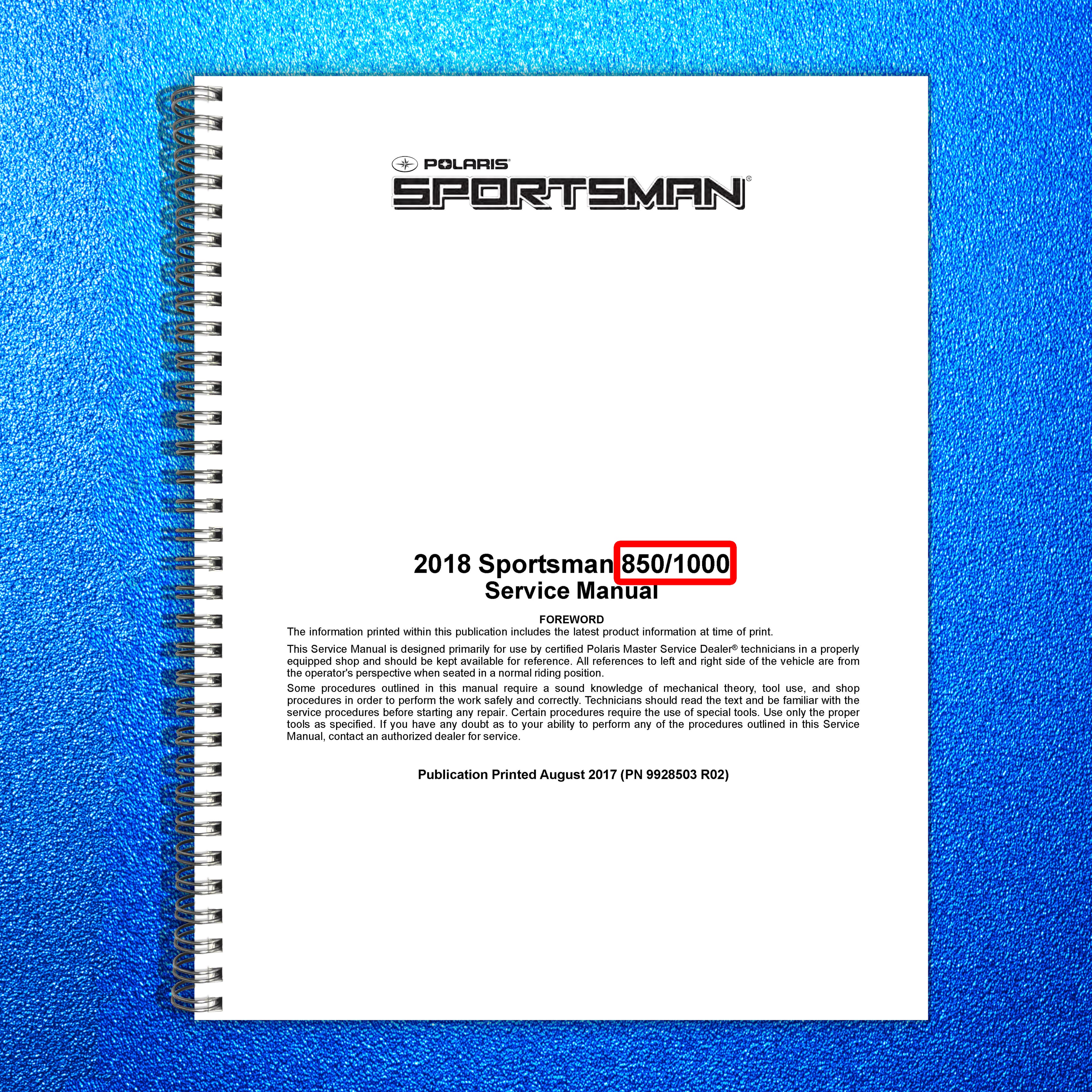 POLARIS Sportsman 850 1000 XP High Lifter Service Manual, FOLDOUTS