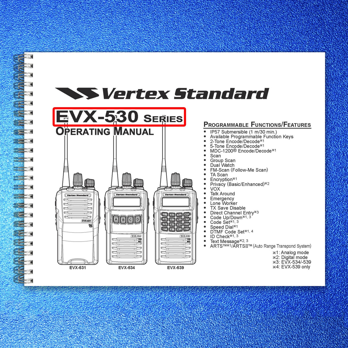 VERTEX STANDARD EVX-530 Series EVX-531 EVX-534 EVX-539 Operating Manual - BOUND