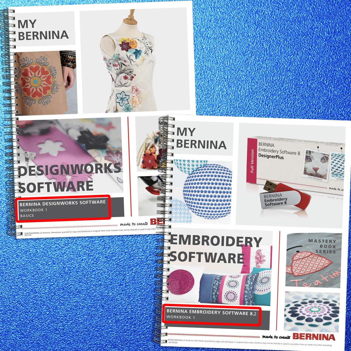 BERNINA DesignWorks Embroidery Software 82 Workbook Manual BUNDLE - WIRE BOUND