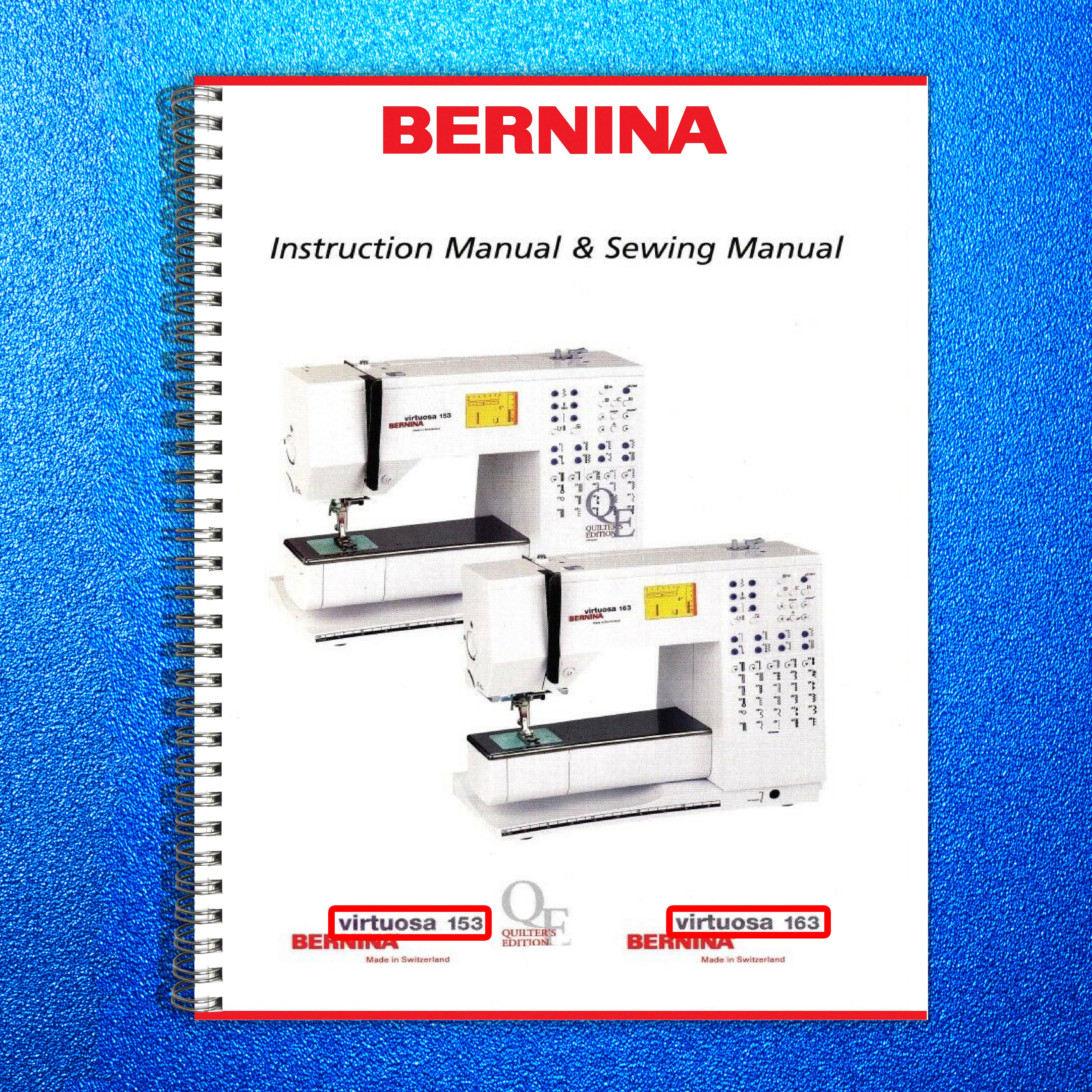 BERNINA VIRTUOSA 153 QE 163 User Manual Operation Guide - COVERS & WIRE BINDING