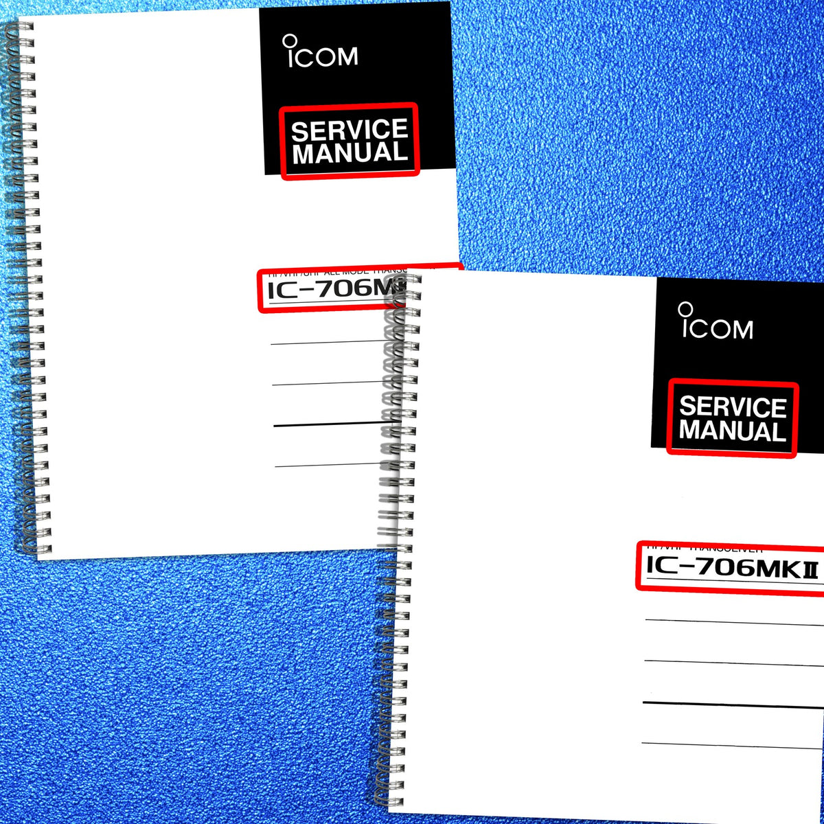 ICOM IC-706MK2G IC-706MKII HF VHF UHF Transceiver Service Manual BUNDLE