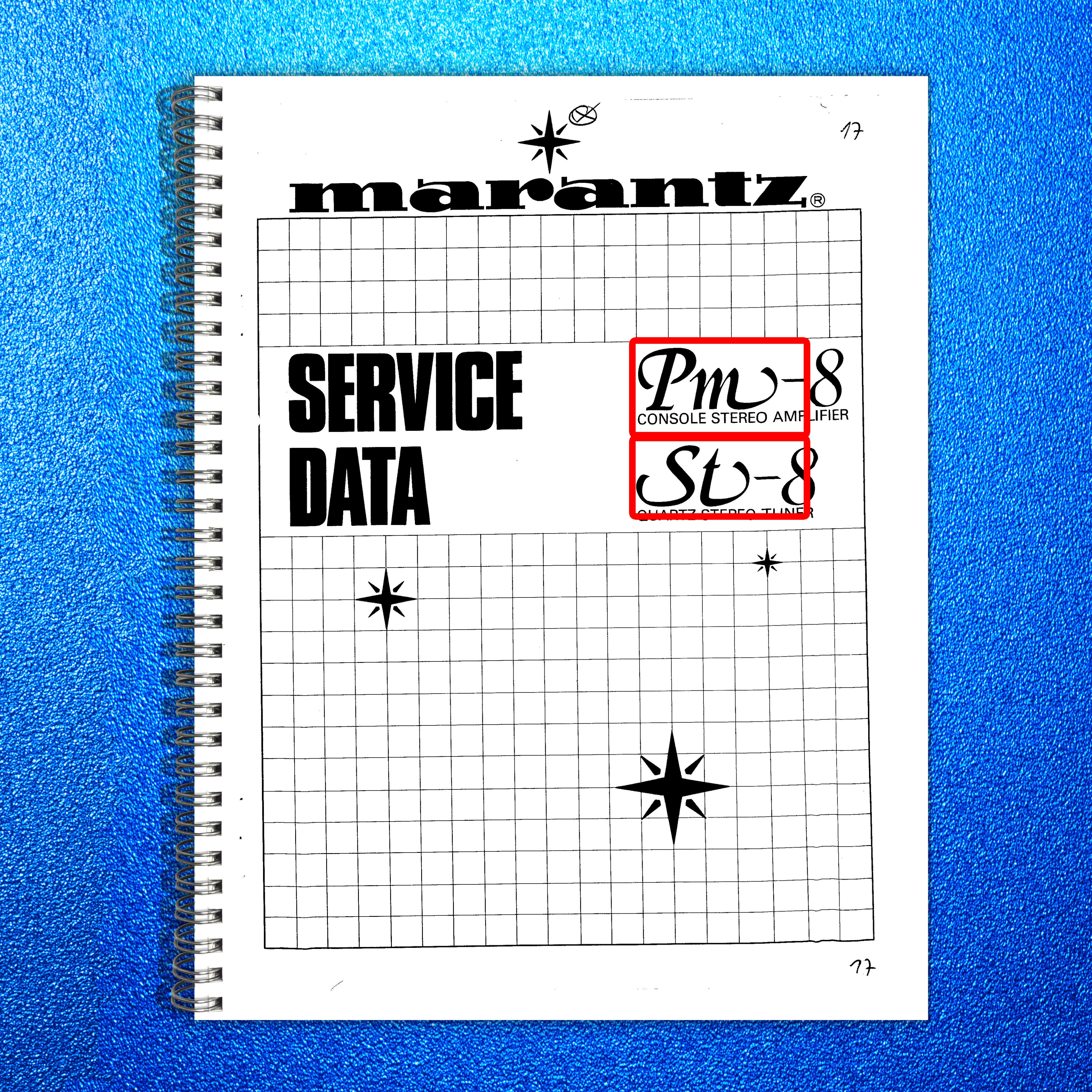 MARANTZ PM-8 ST-8 Console Stereo Amplifier Tuner Service Data Manual, FOLDOUTS