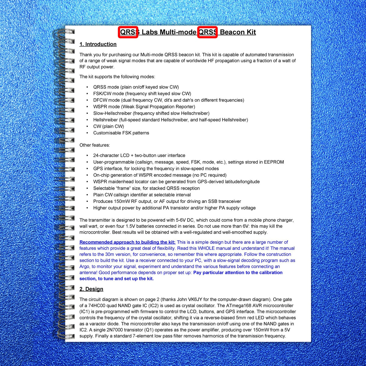 QRSS LABS Multi-Mode QRSS Beacon Kit Instructions Manual 2012 - WIRE BOUND