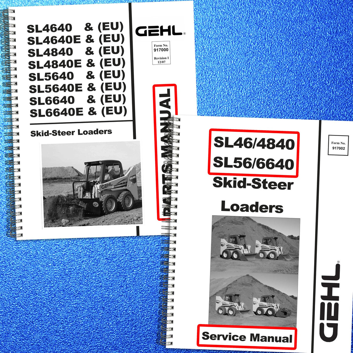 GEHL SL4640 4840 5640 SL6640 SL6640E Parts & Service Manual BUNDLE - WIRE BOUND