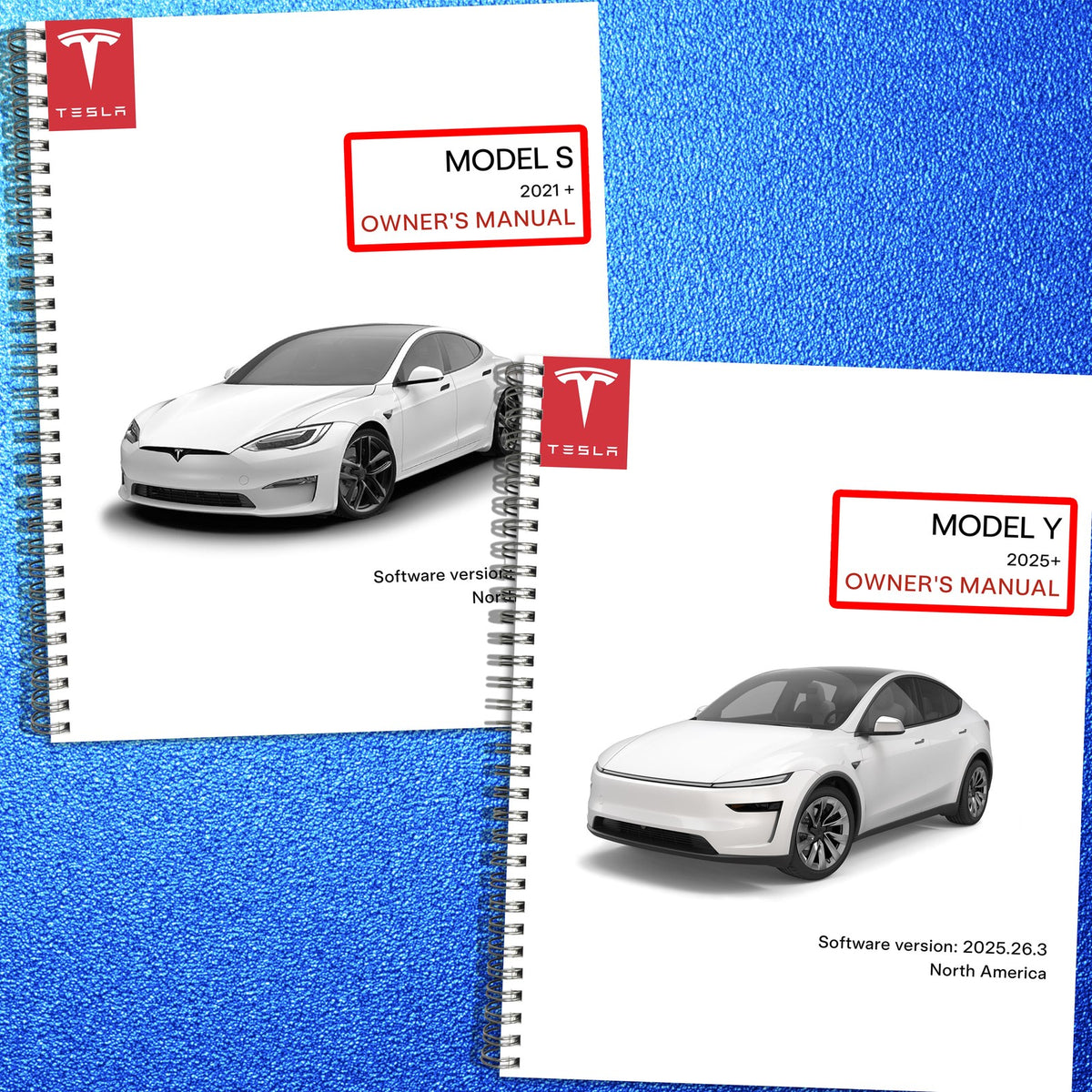TESLA Model 3 Model S Model Y Operators Manual BUNDLE - WIRE BOUND - COVERS