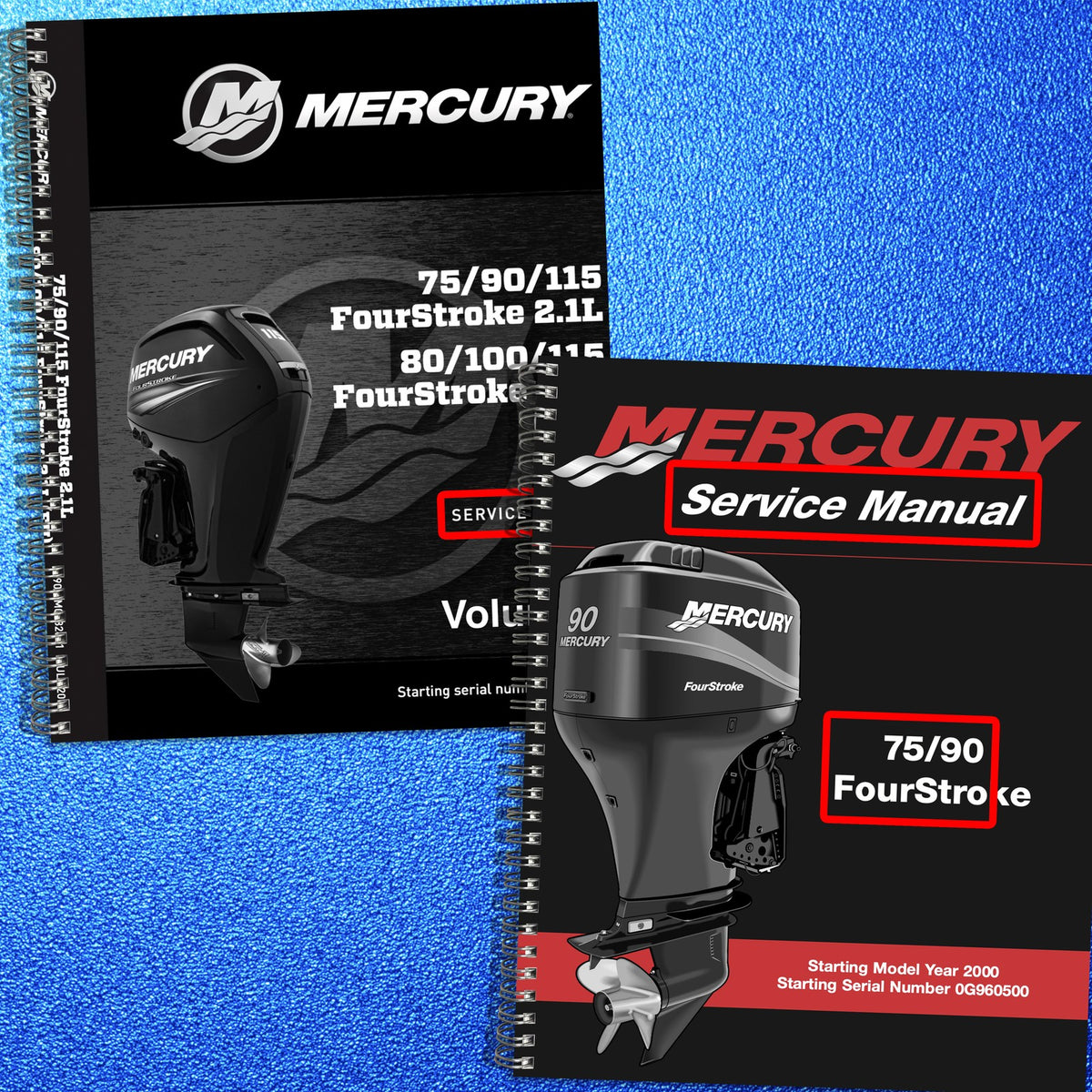 MERCURY 75 90 115 FourStroke 2.1L Service Manual BUNDLE - WIRE BOUND - COVERS