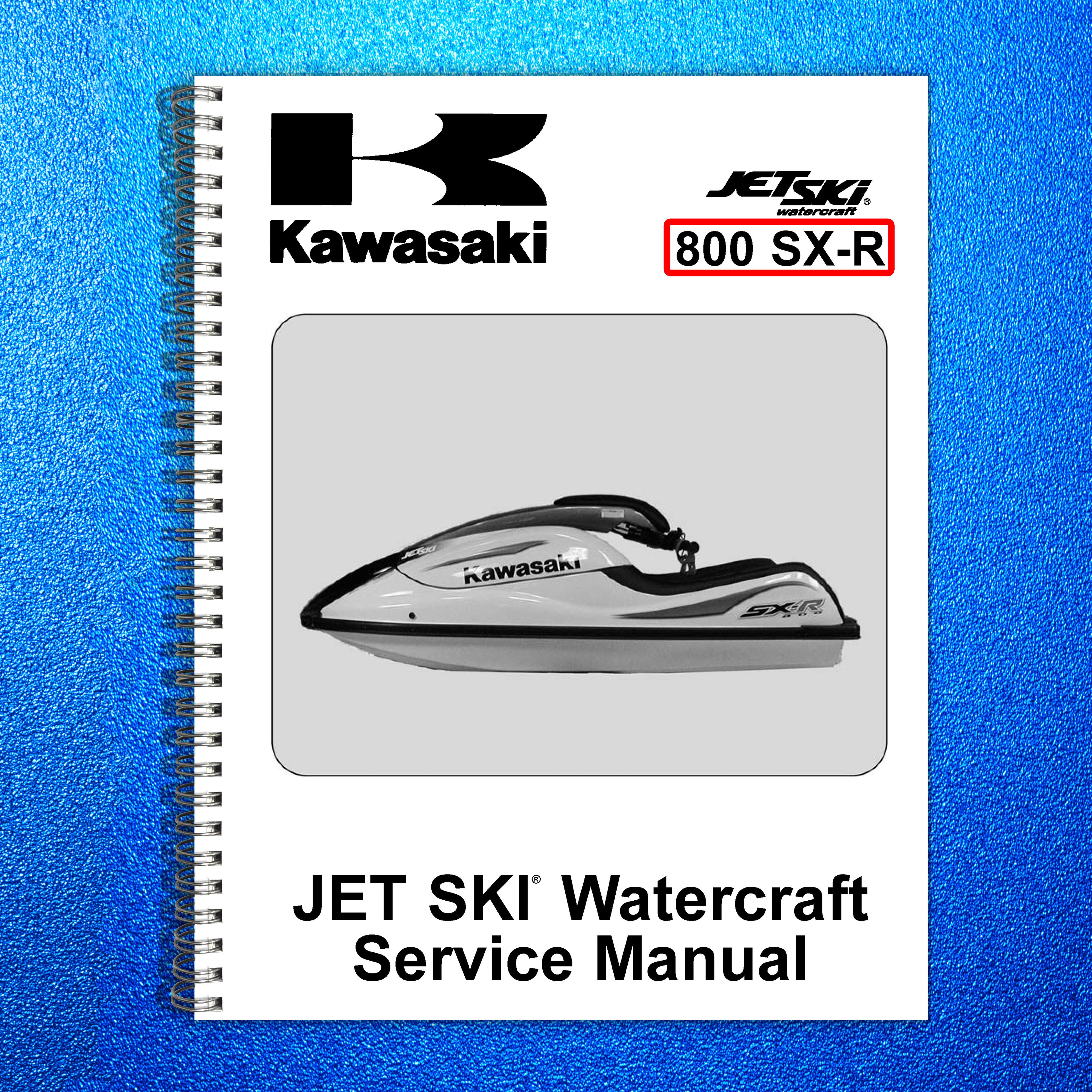 KAWASAKI JET SKI 800 SX-R Service Manual - STEEL WIRE BOUND - PROTECTIVE COVERS