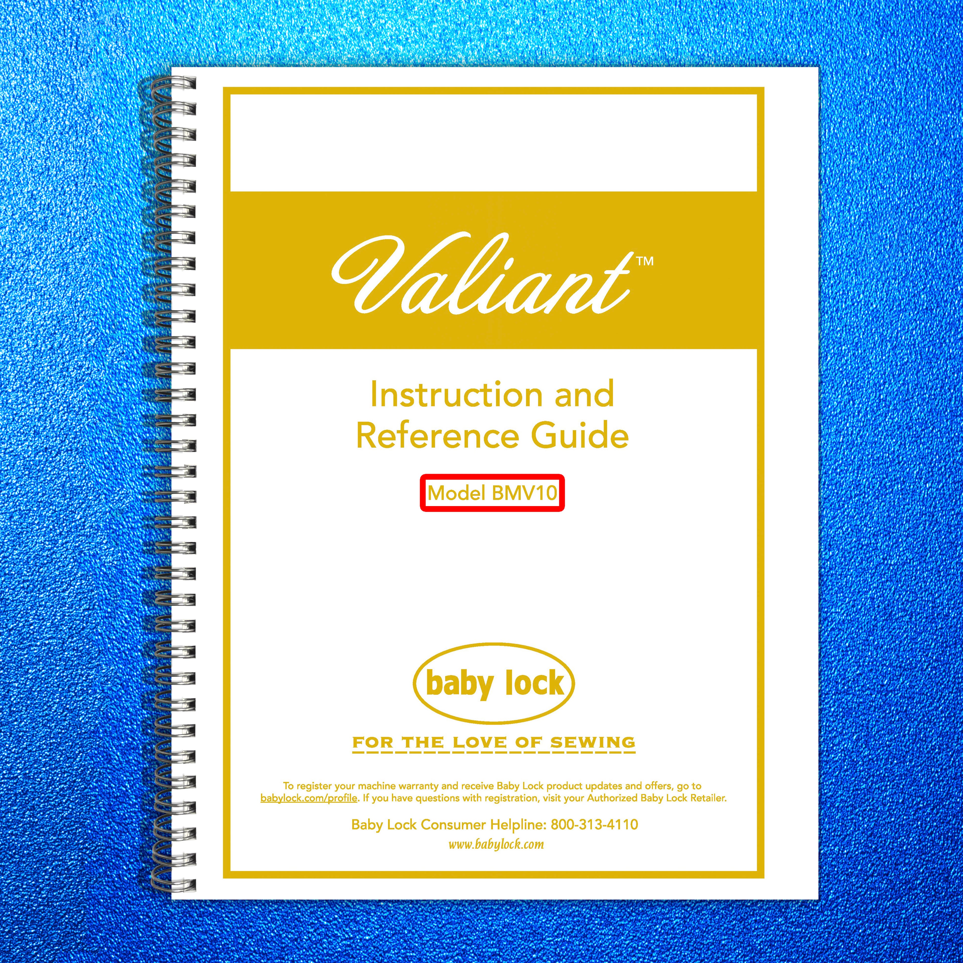 BABY LOCK Valiant BMV10 Embroidery Machine Instruction Manual - WIRE BOUND