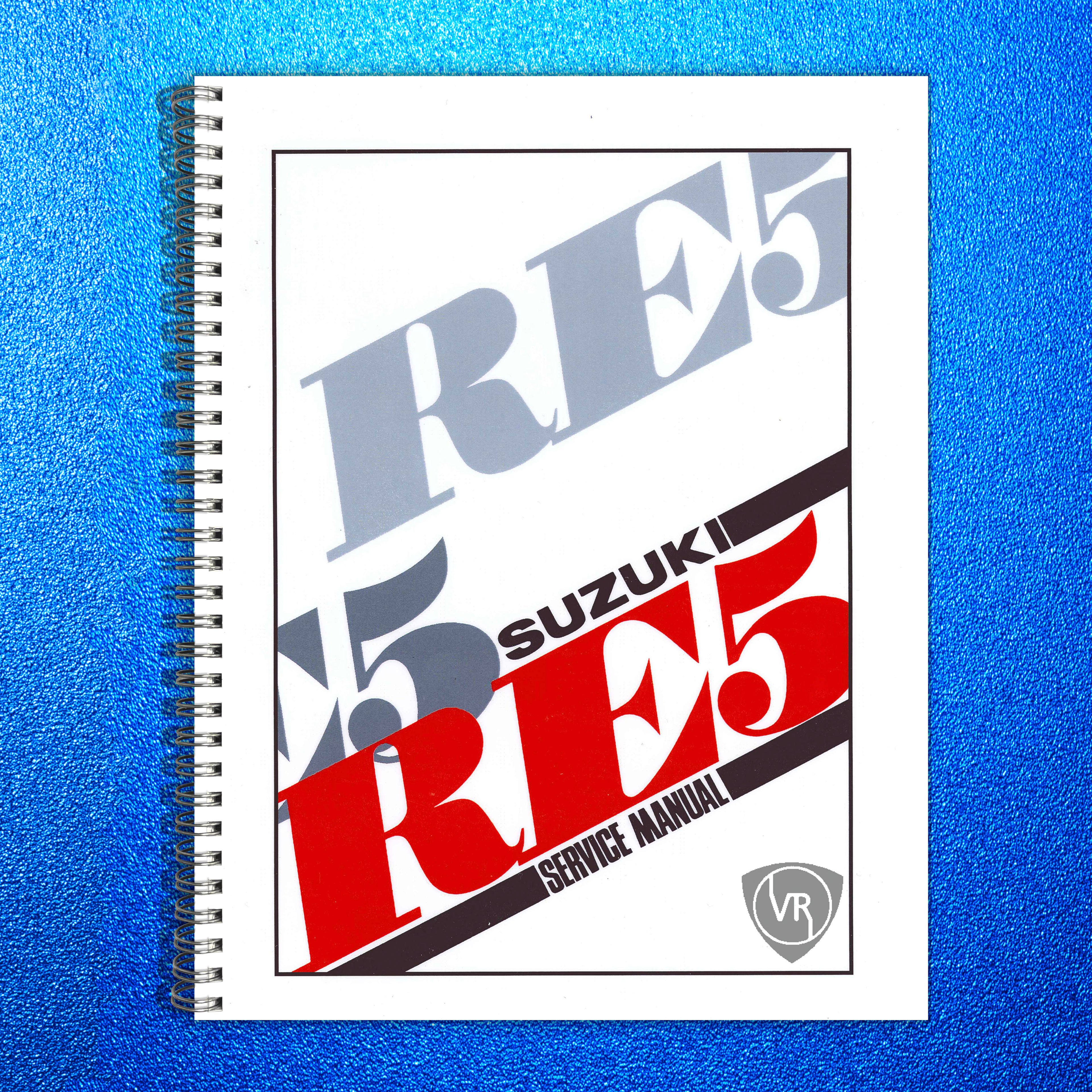 SUZUKI RE5 Motorcycle Service Manual 1974 - STEEL WIRE BOUND - PROTECTIVE COVERS