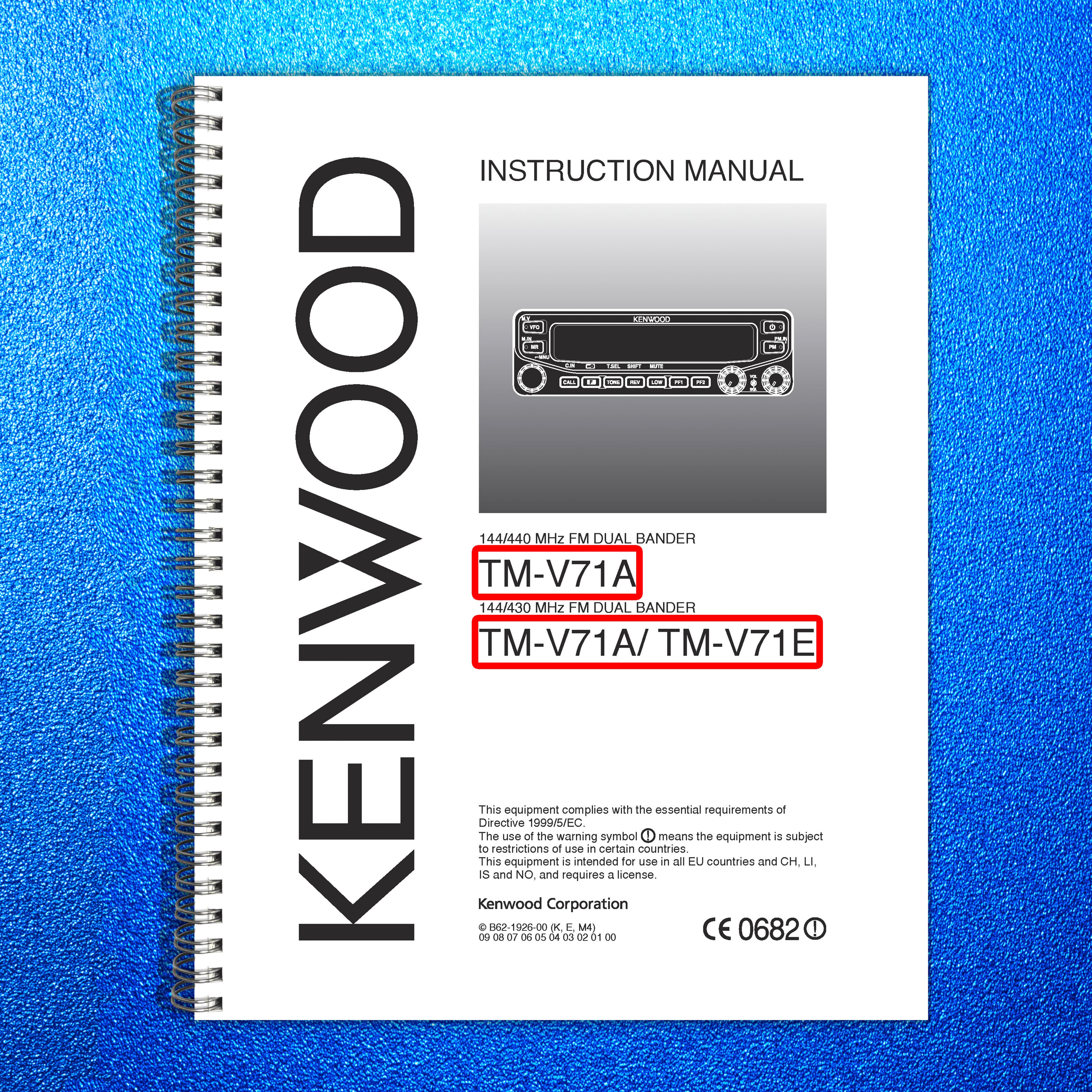 KENWOOD TM-V71A TM-V71E FM Dual Bander Instruction Manual - WIRE BOUND - COVERS