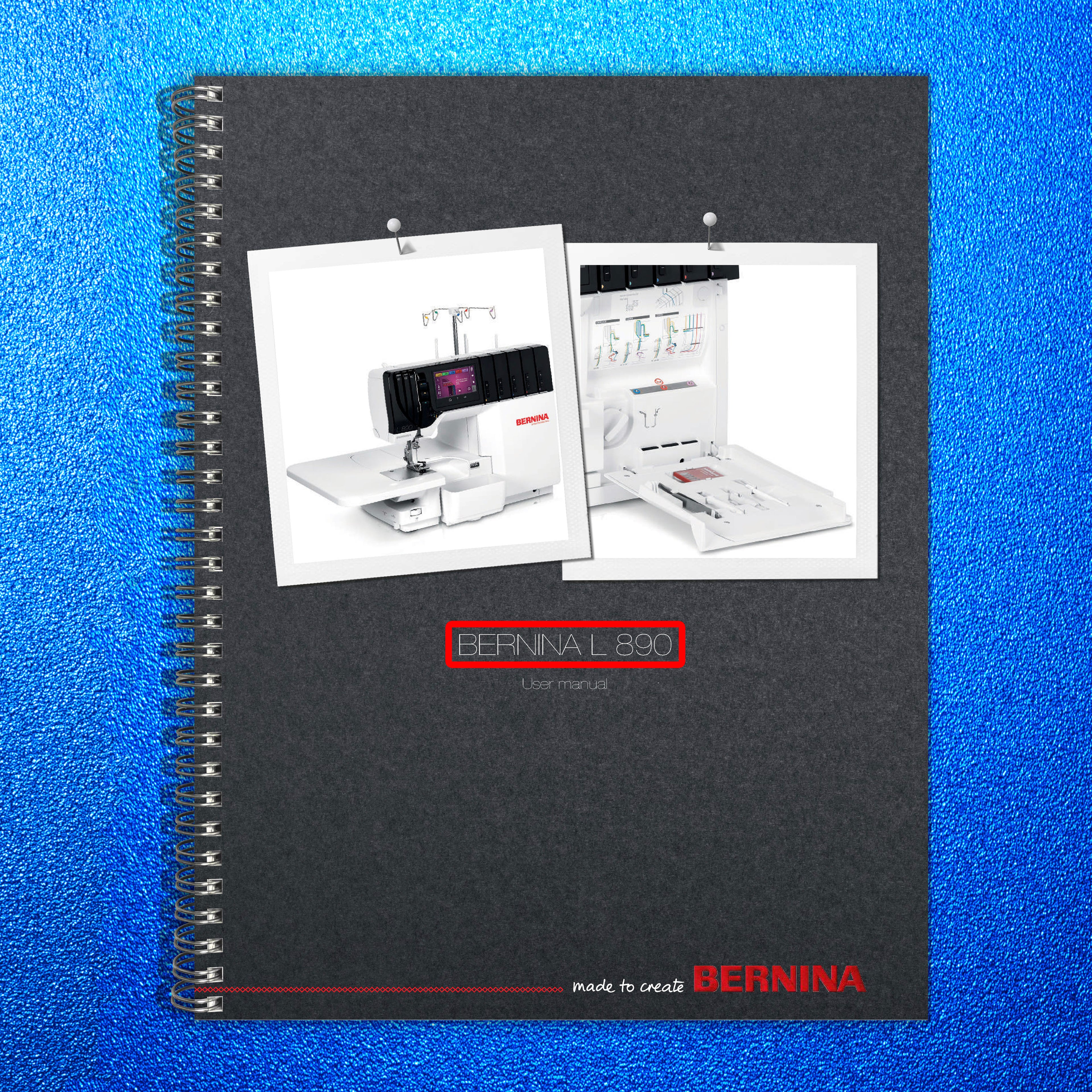 BERNINA L890 Sewing Machine Instructions User Manual - WIRE BOUND - TOUGH COVERS