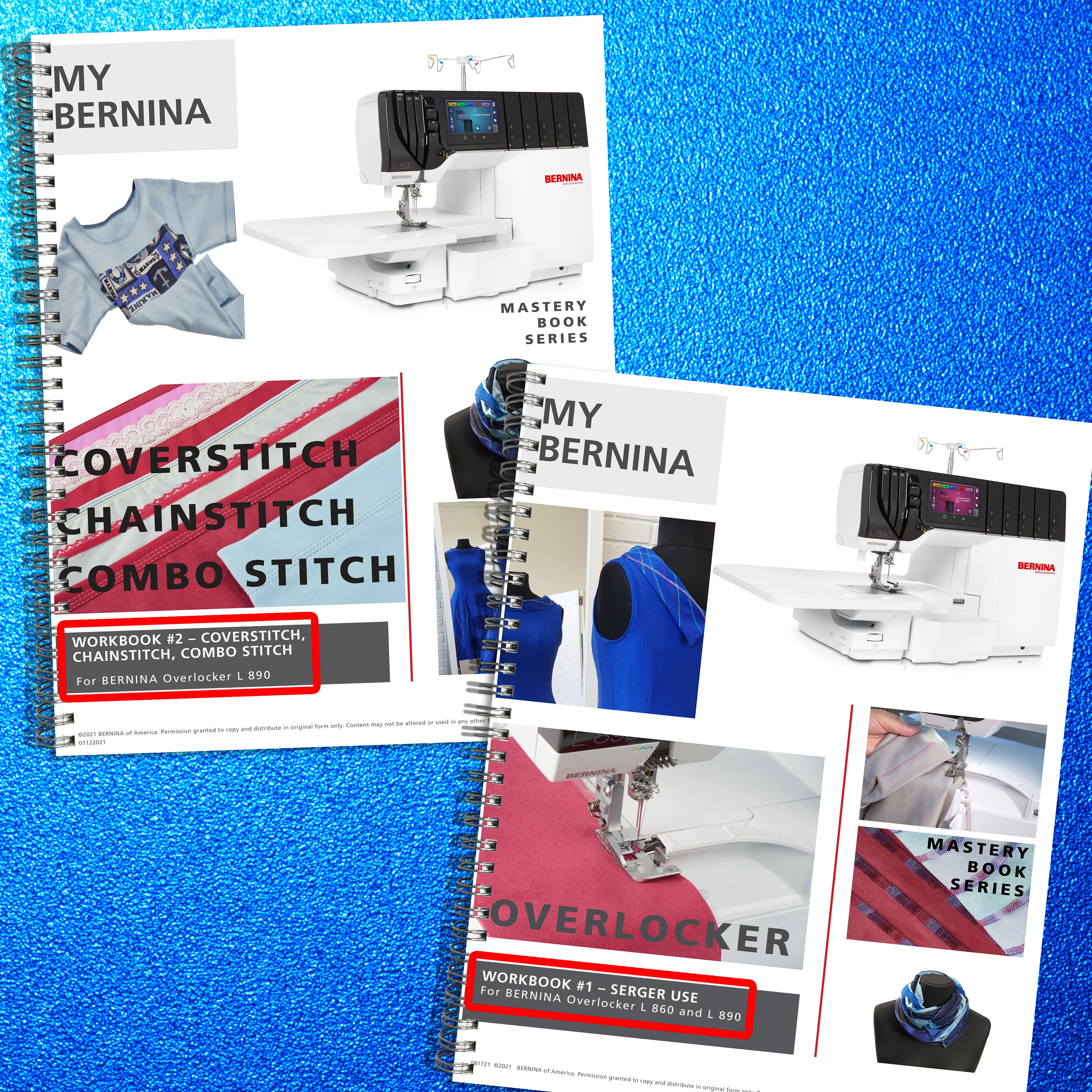 BERNINA L 860 890 Serger Coverstitch Mastery BUNDLE - WIRE BOUND - TOUGH COVERS