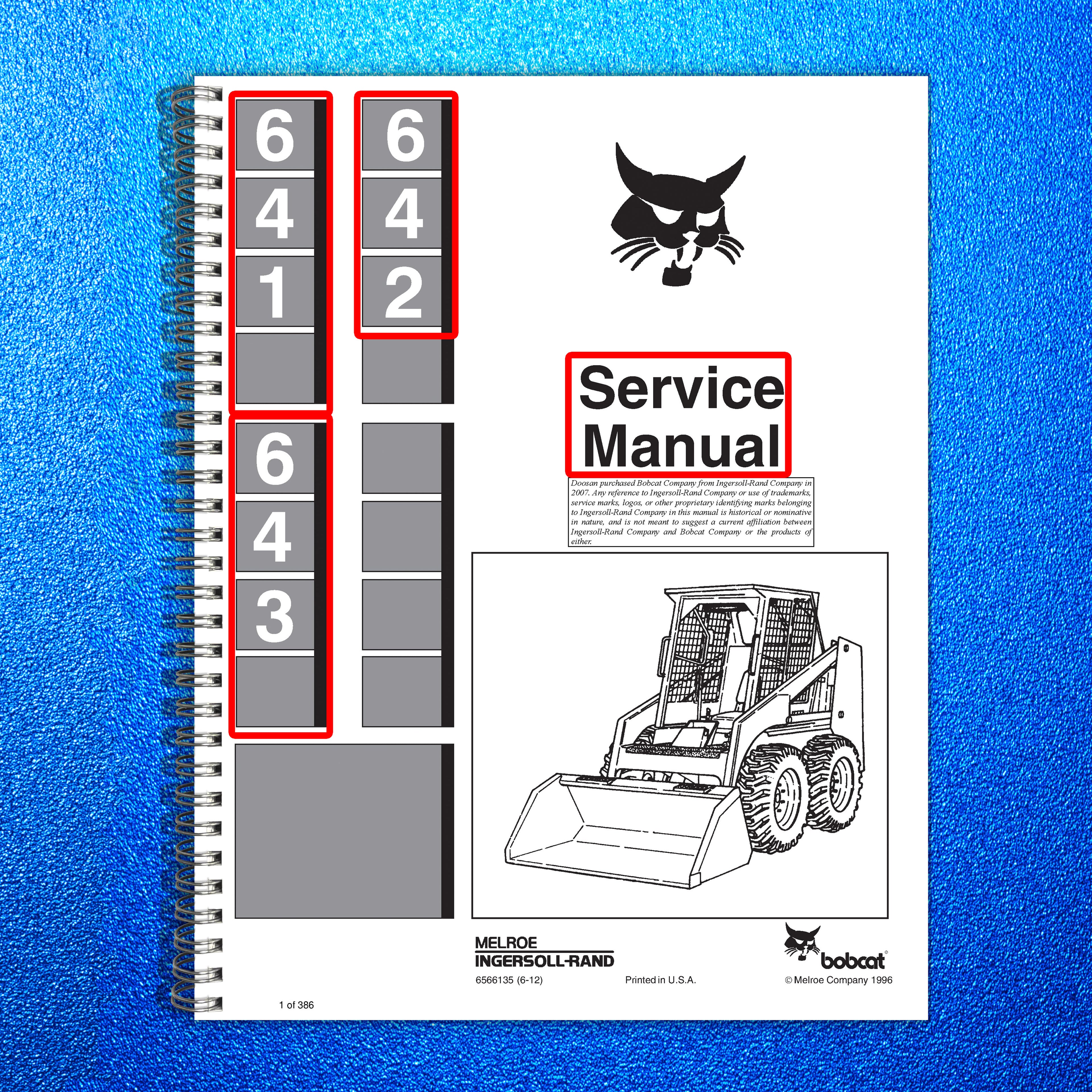BOBCAT 641 642 643 H Series Skid Steer Loader Service Manual 1996, FOLDOUTS