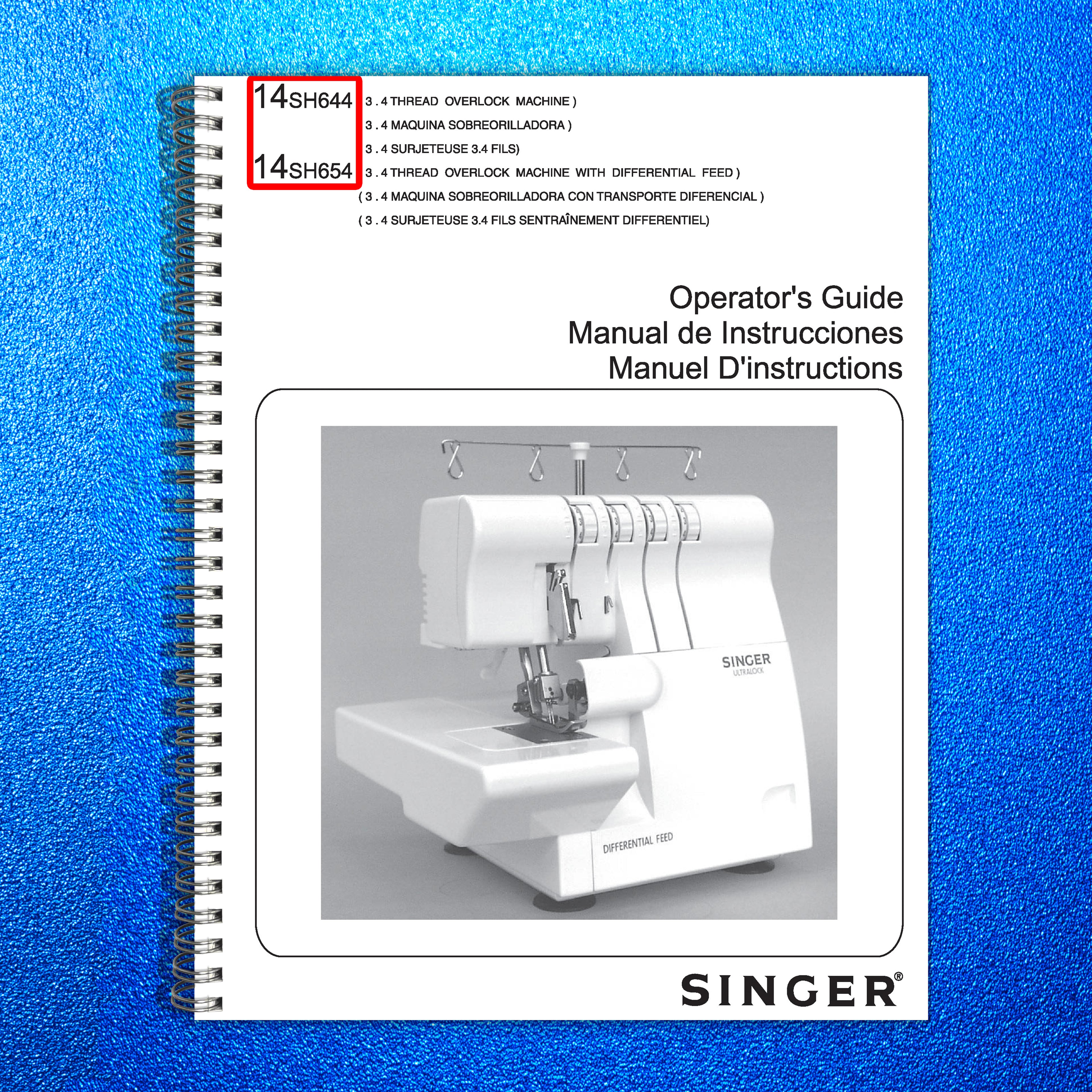 SINGER 14SH644 14SH654 User Manual Overlocker Guide TOUGH WIRE BINDING & COVERS