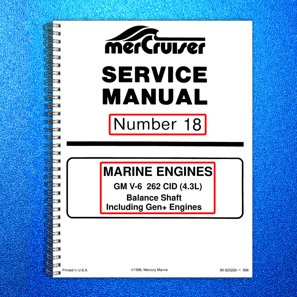 MERCURY Mercruiser No. 18 SERVICE MANUAL Marine Engines GM V-6 4.3L COVERS BOUND