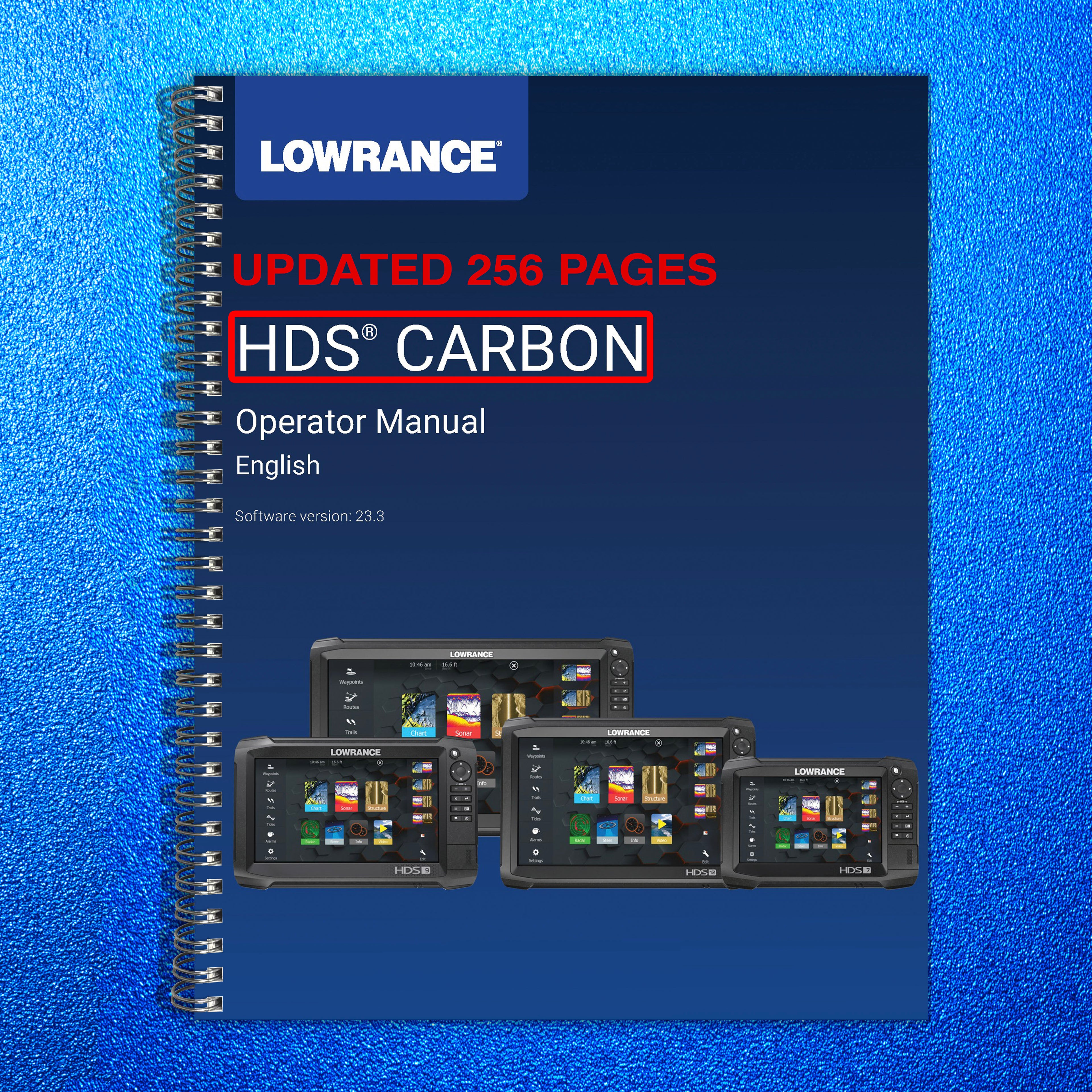 LOWRANCE HDS Carbon User Manual Fish Finder Chart Plotter WIRE BINDING & COVERS