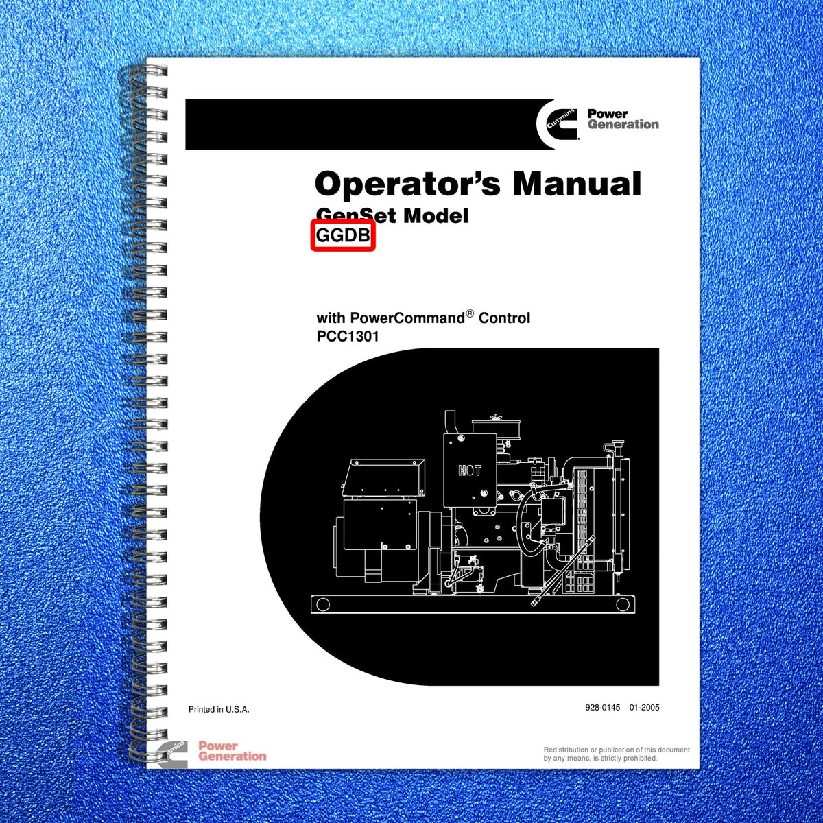 ONAN GGDB GenSet Operators Manual With PowerCommand Control 2005 - WIRE BOUND