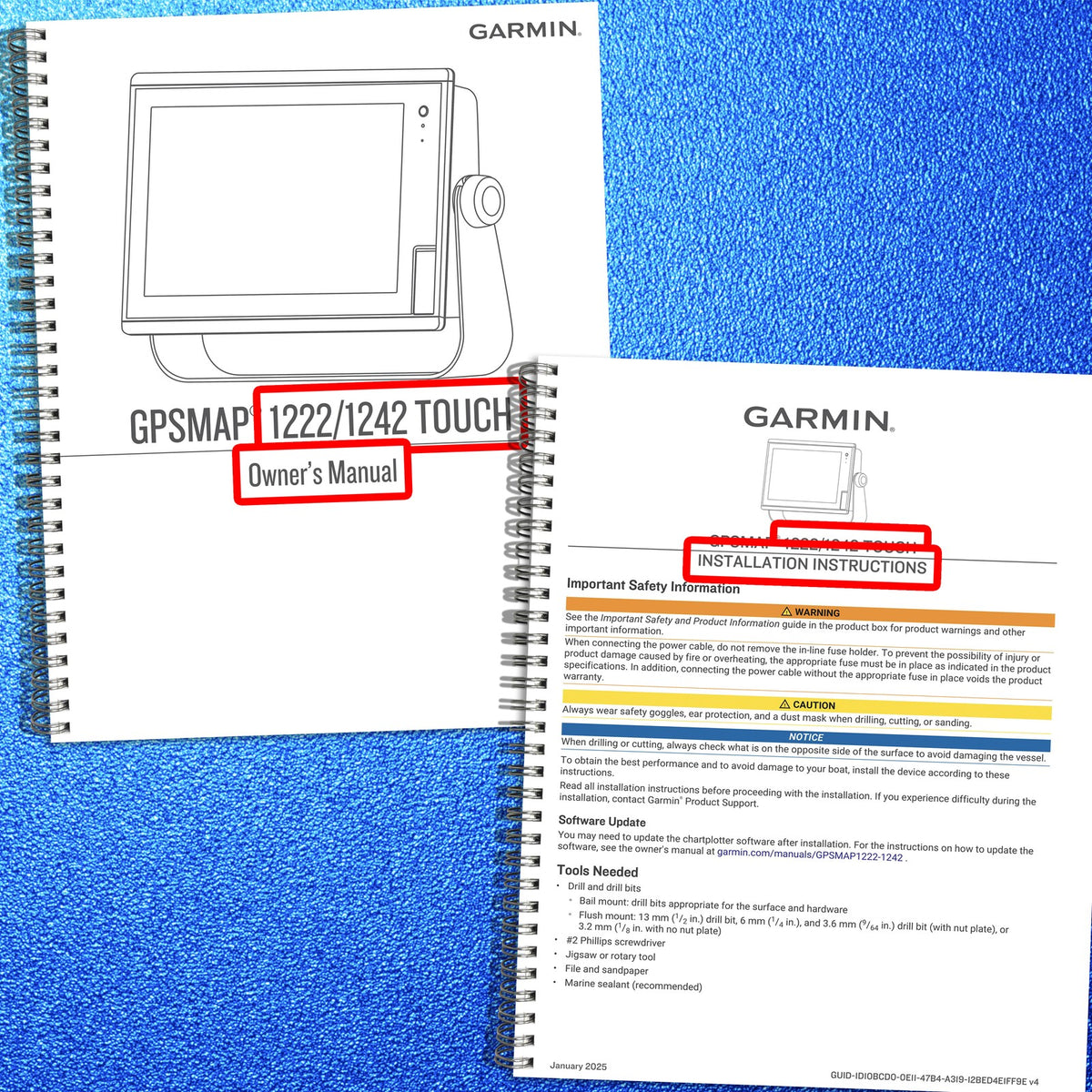 GARMIN GPSMAP 1222 1242 Touch Operators & Installation Manual BUNDLE