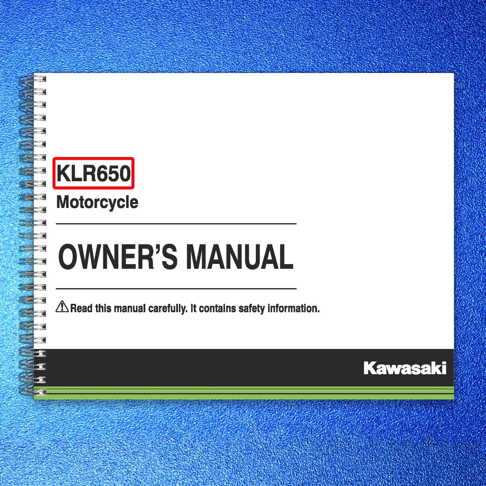 KAWASAKI KLR650 Camo Owners Manual 2017 - STEEL WIRE BOUND - PROTECTIVE COVERS