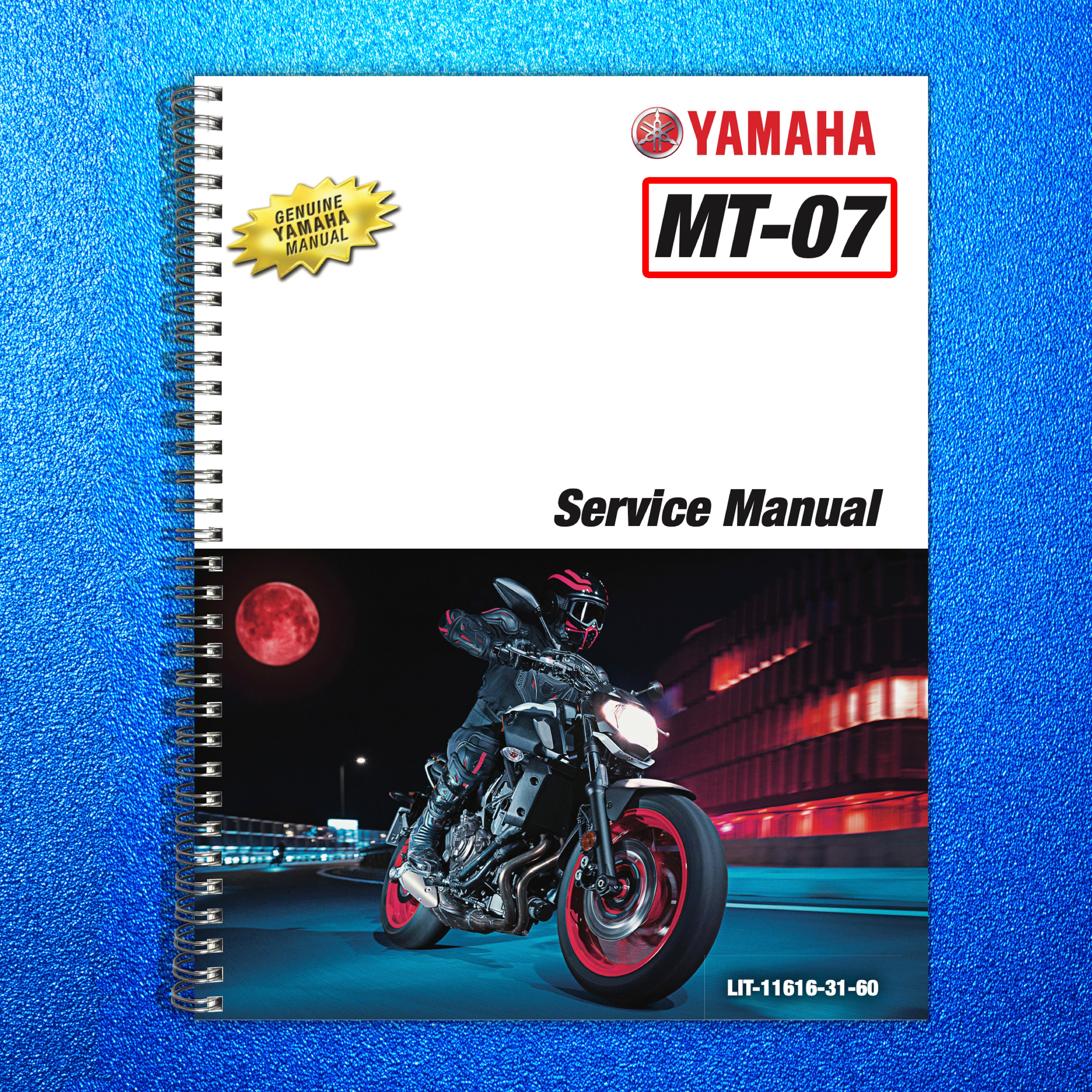 YAMAHA MT-07 Motorcycle Service Manual - STEEL WIRE BOUND - PROTECTIVE COVERS