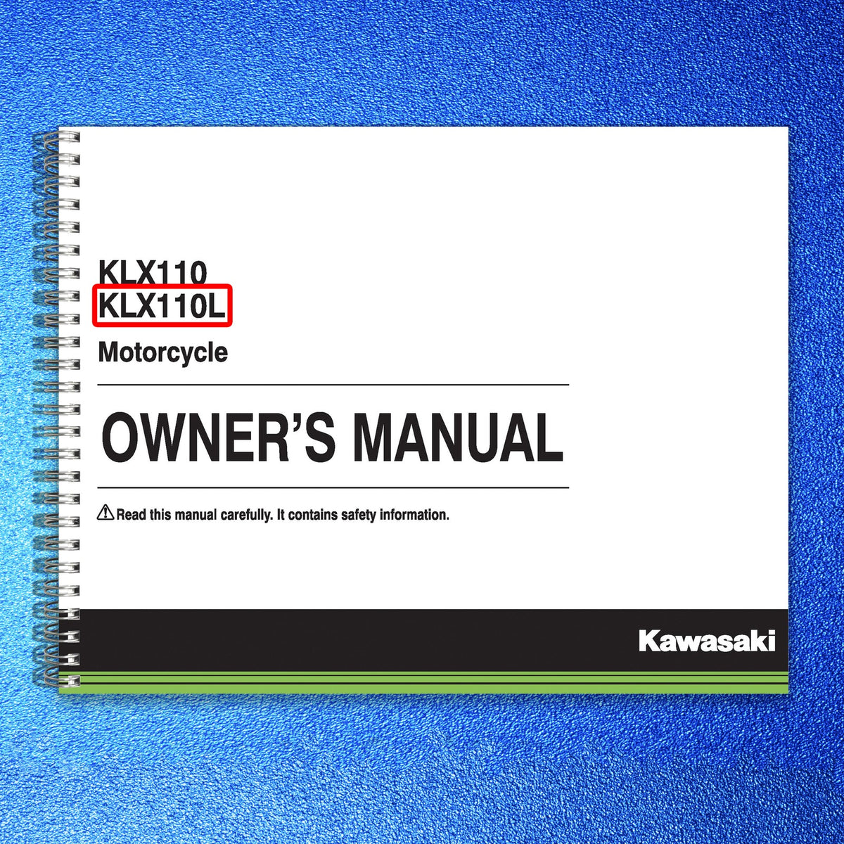 KAWASAKI KLX110L Owners Manual 2016 - STEEL WIRE BOUND - PROTECTIVE COVERS