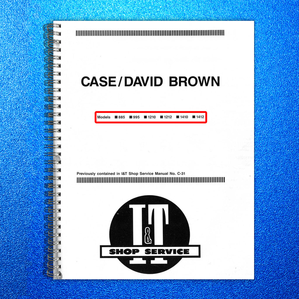 CASE David Brown 885 995 1210 1212 1410 1412 Shop Service Manual - WIRE BOUND