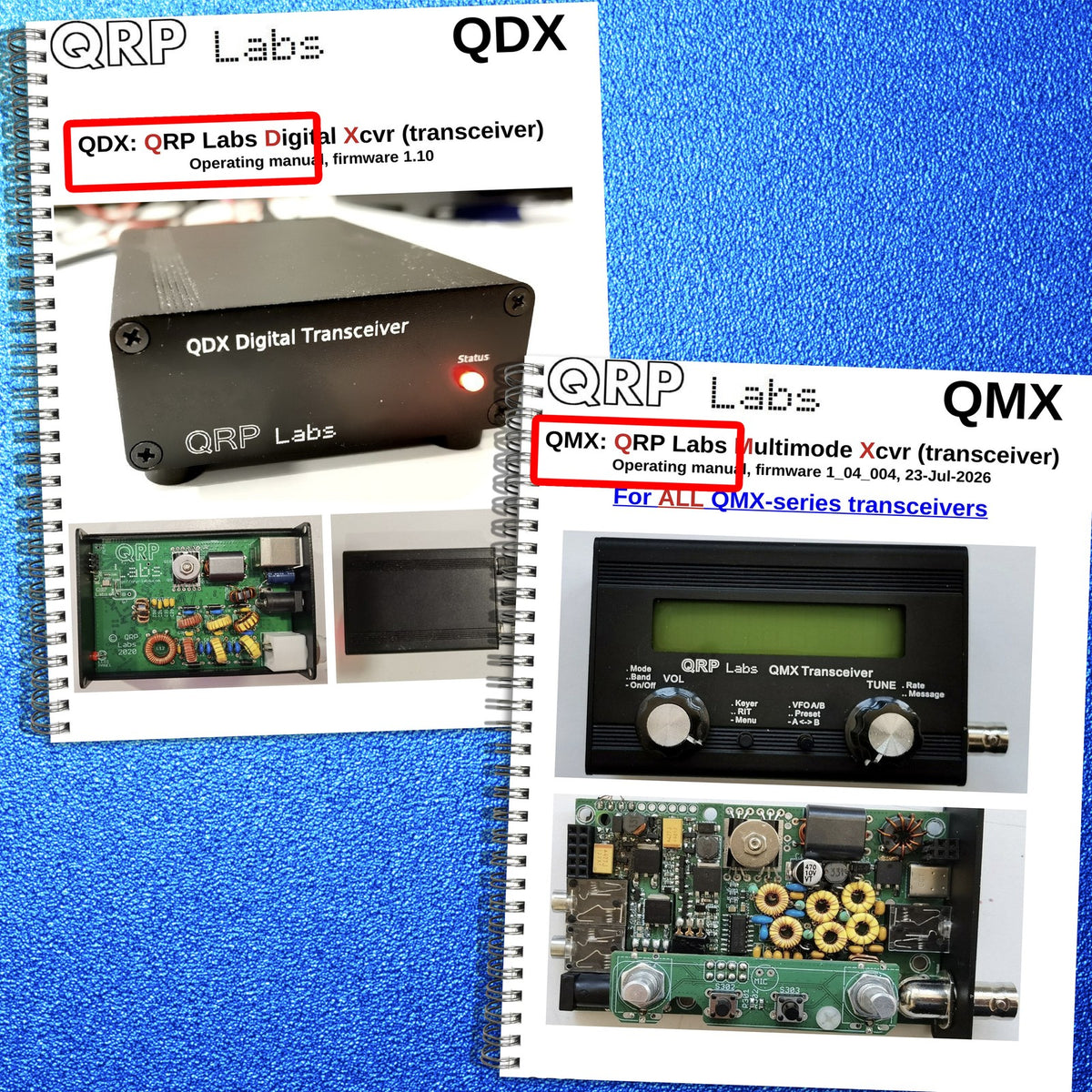 QRP LABS QDX QMX Transceiver Operators Manual BUNDLE - WIRE BOUND - TOUGH COVERS