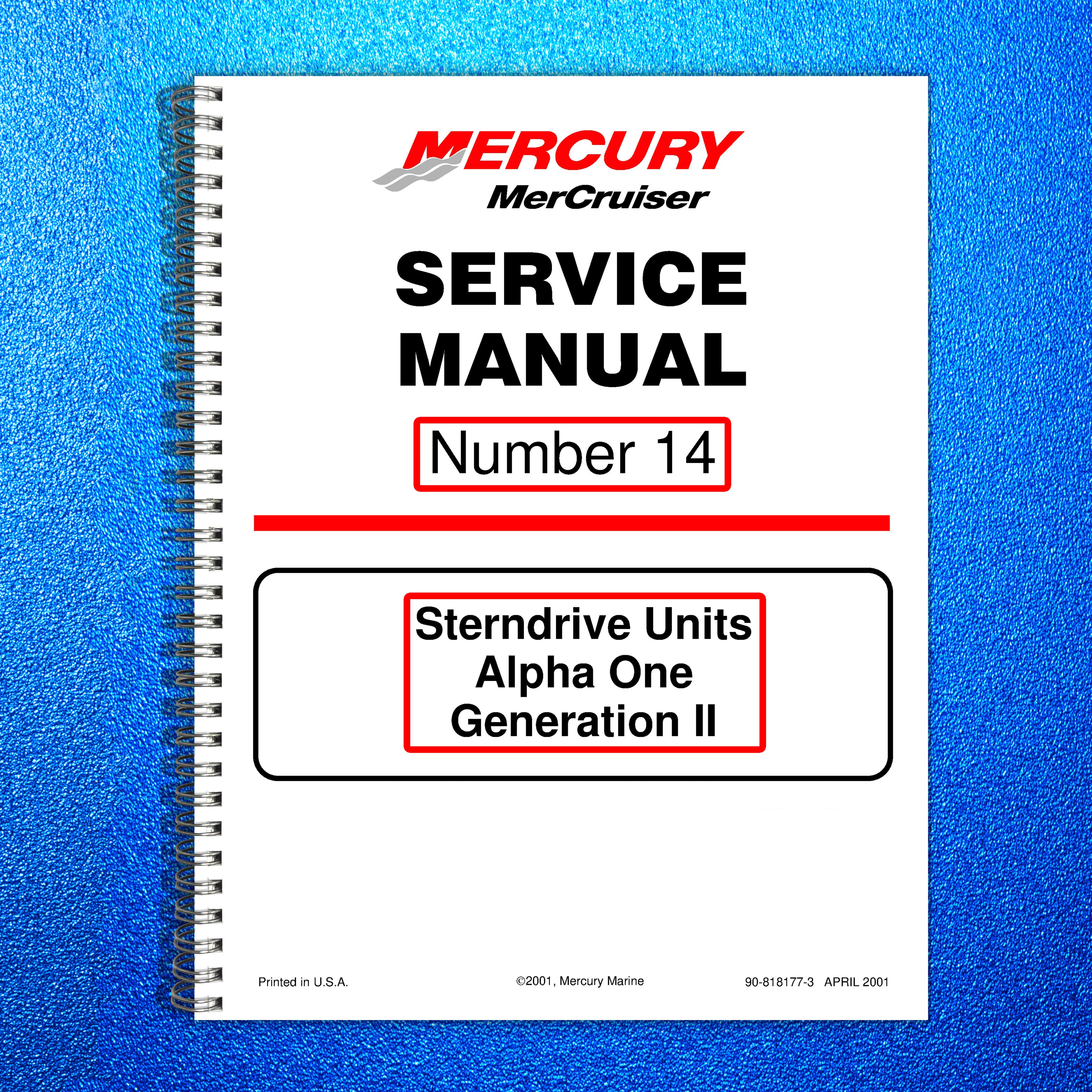MERCURY Mercruiser #14 Sterndrive Units Alpha One Generation II SERVICE MANUAL