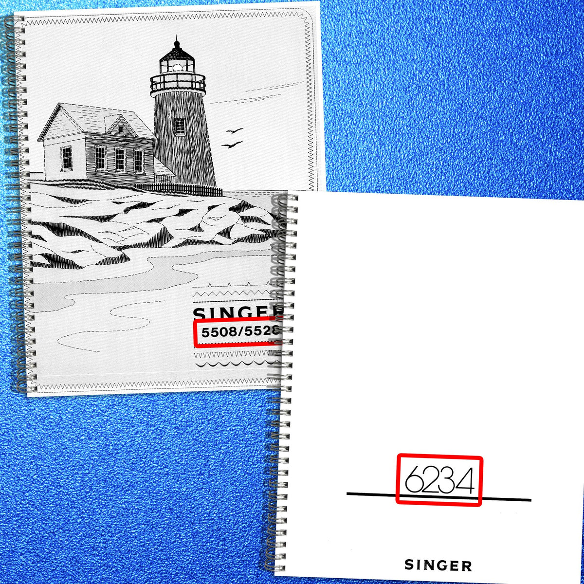 SINGER 5508 5528 6234 Operators Manual BUNDLE - STEEL WIRE BOUND - TOUGH COVERS