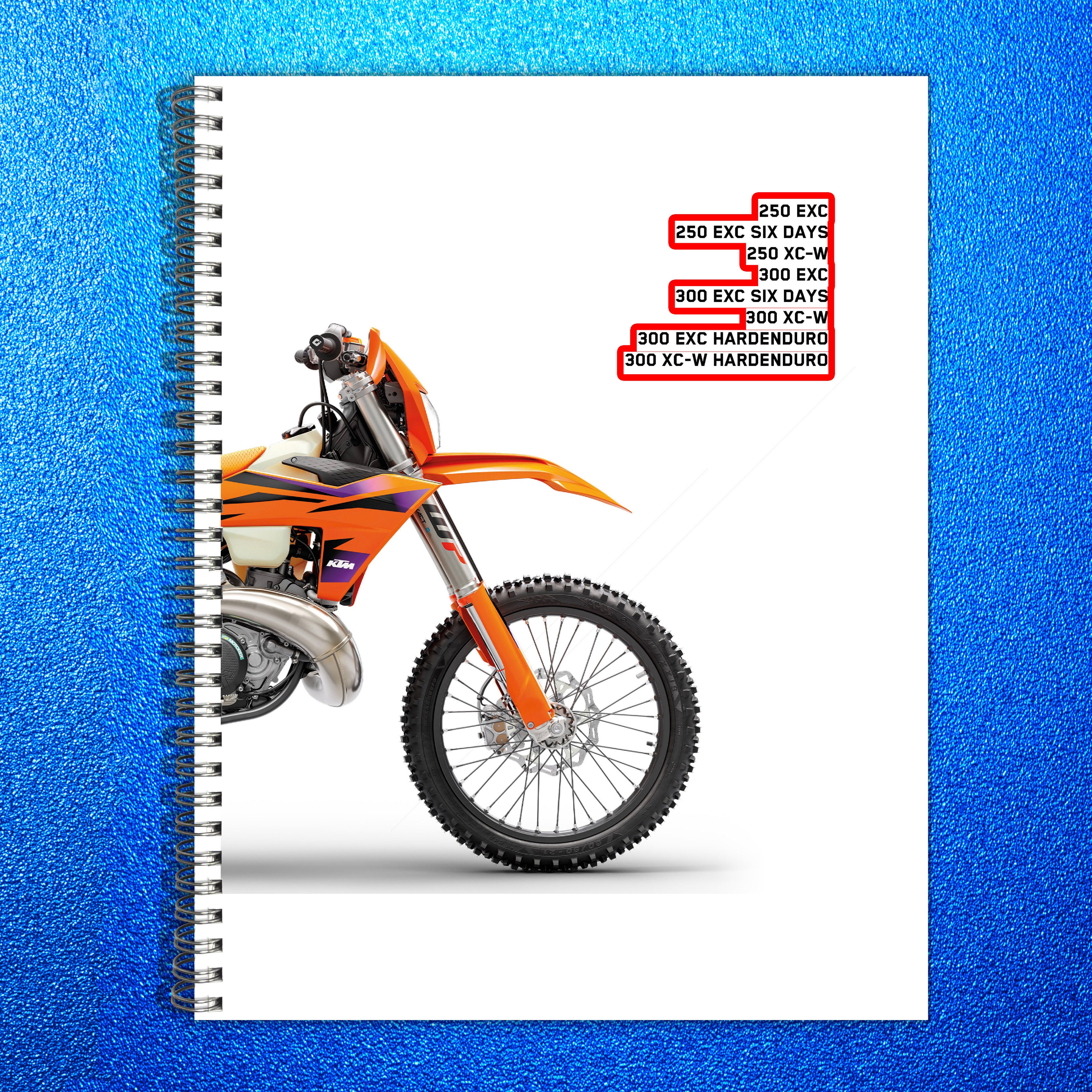 KTM 250 300 EXC XC-W Six Days TBI Repair Manual 2024 - WIRE BOUND - TOUGH COVERS
