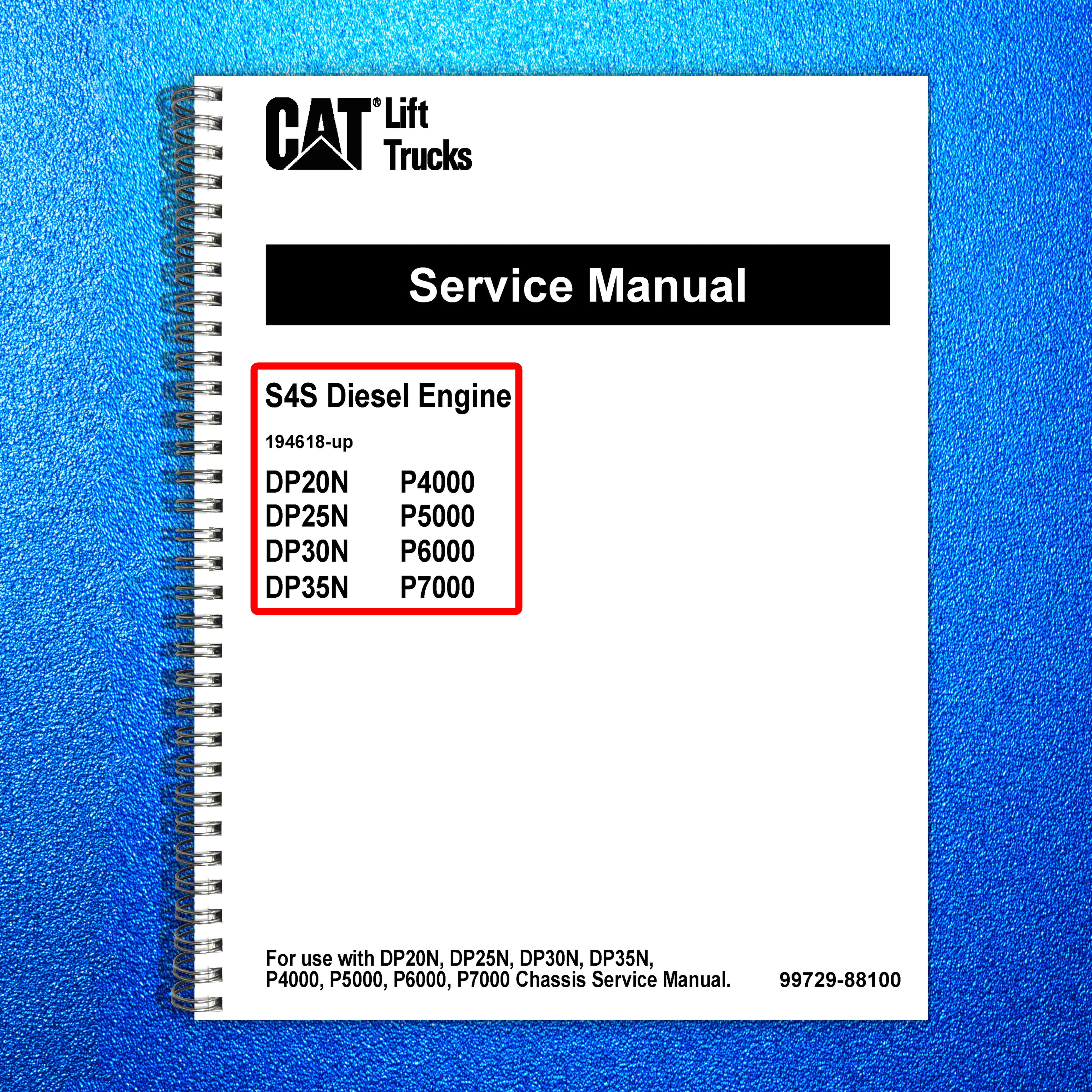 MITSUBISHI CAT S4S DIESEL ENGINE Service Manual DP20N DP35N P4000-7000 - BOUND