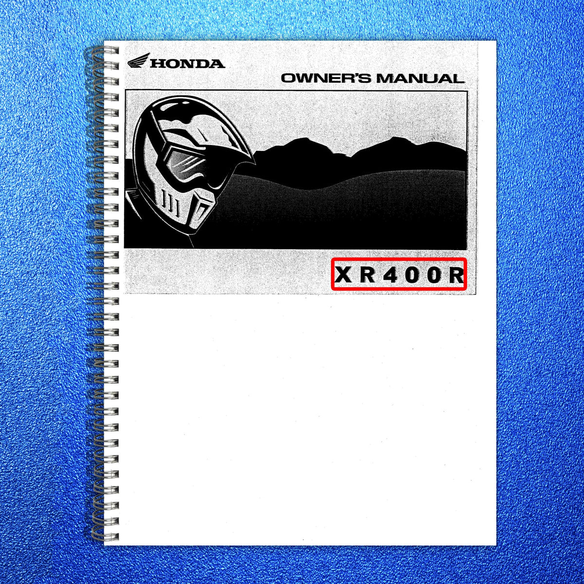 HONDA XR400R Owners Manual 2001 - STEEL WIRE BOUND - PROTECTIVE COVERS