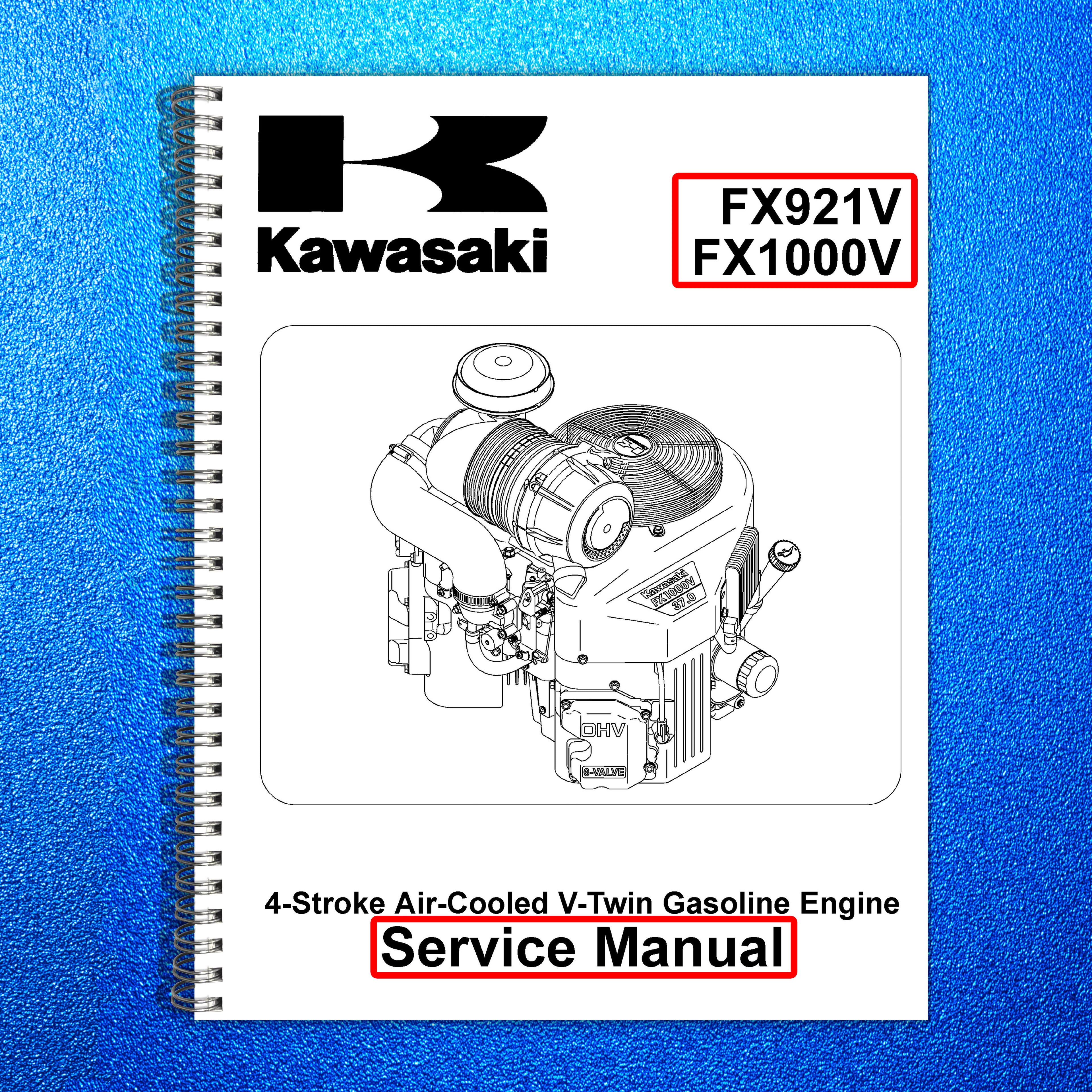 KAWASAKI FX921V FX1000V GAS ENGINE SERVICE MANUAL - WIRE BOUND - TOUGH COVERS