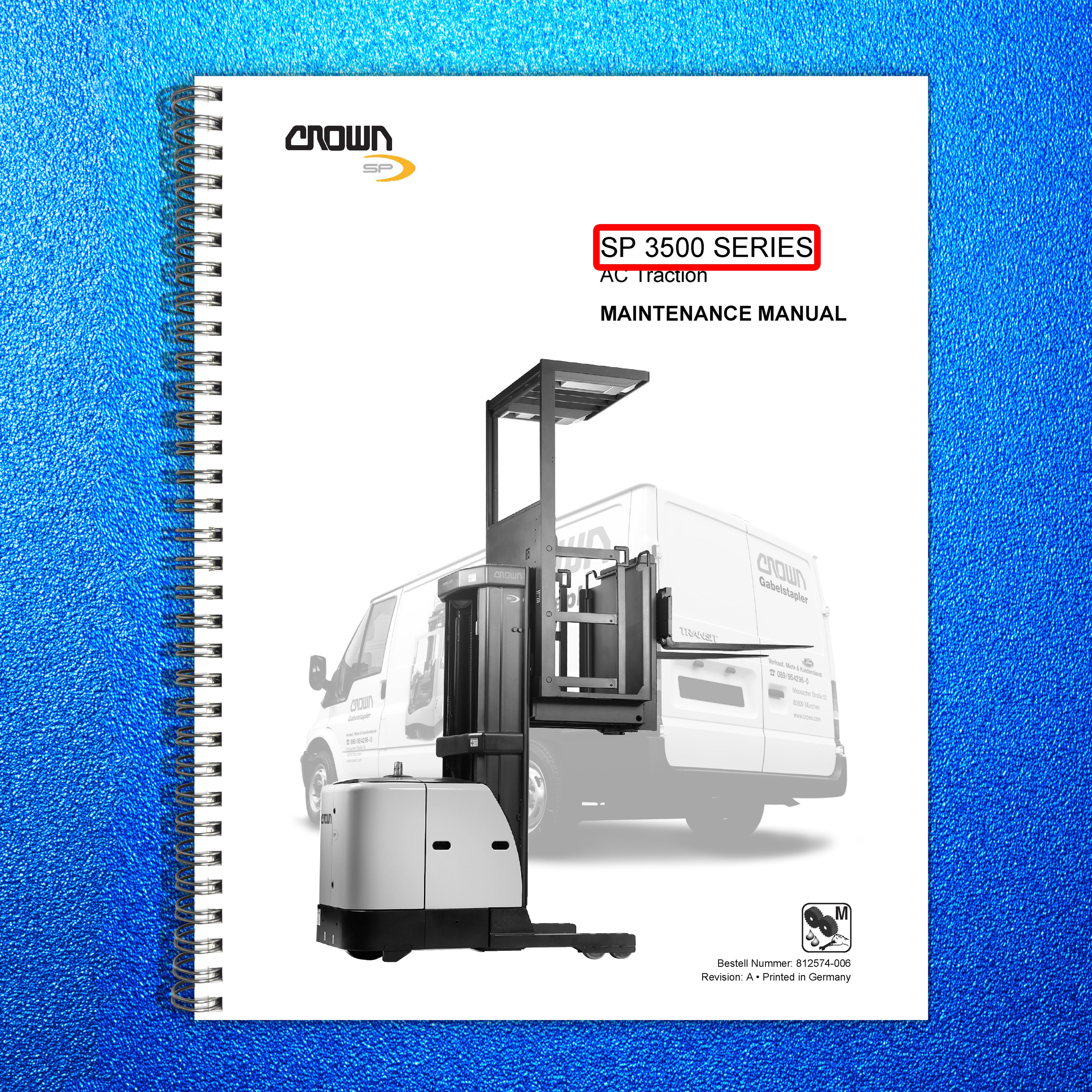 CROWN SP 3500 Series Maintenance Manual - STEEL WIRE BOUND - PROTECTIVE COVERS