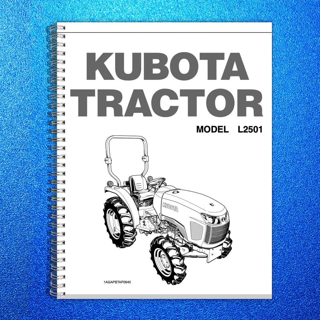 KUBOTA L2501 Tractor Operator's Manual Operation User Guide 97 Pages WIRE BOUND