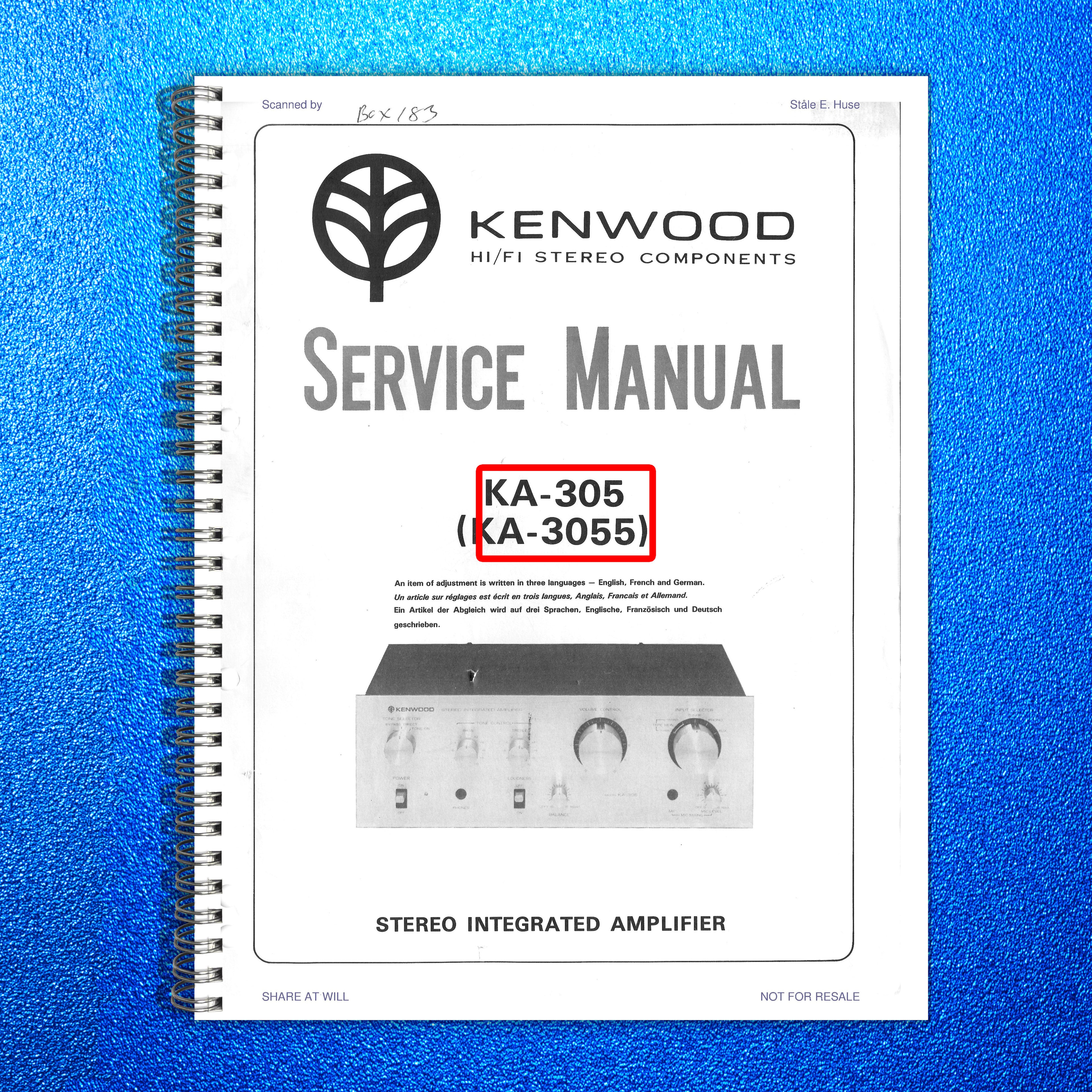 KA 305 3055 Service Manual - STEEL WIRE BOUND - PROTECTIVE COVERS