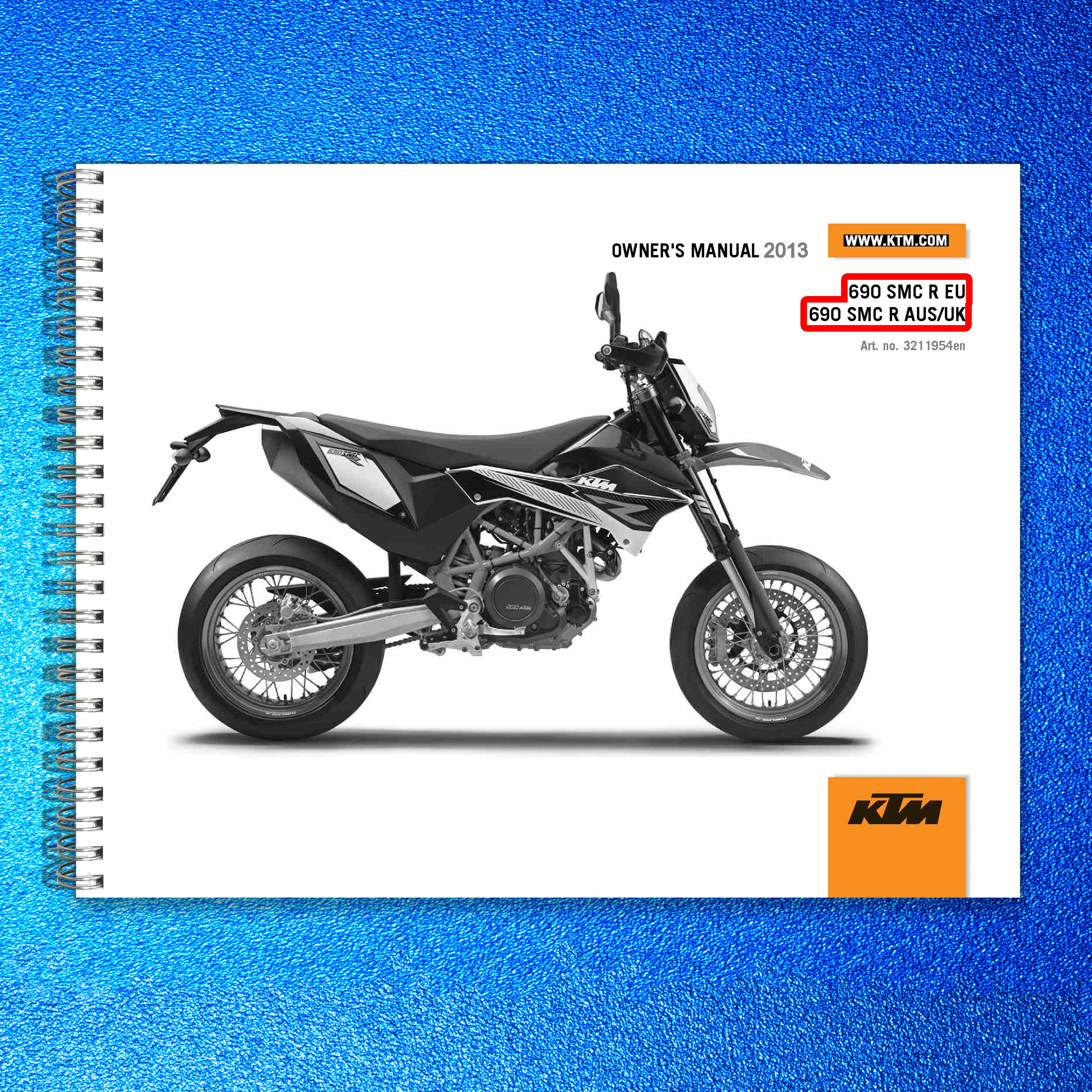 KTM 690 SMC R EU Owners Manual 2013 - STEEL WIRE BOUND - PROTECTIVE COVERS