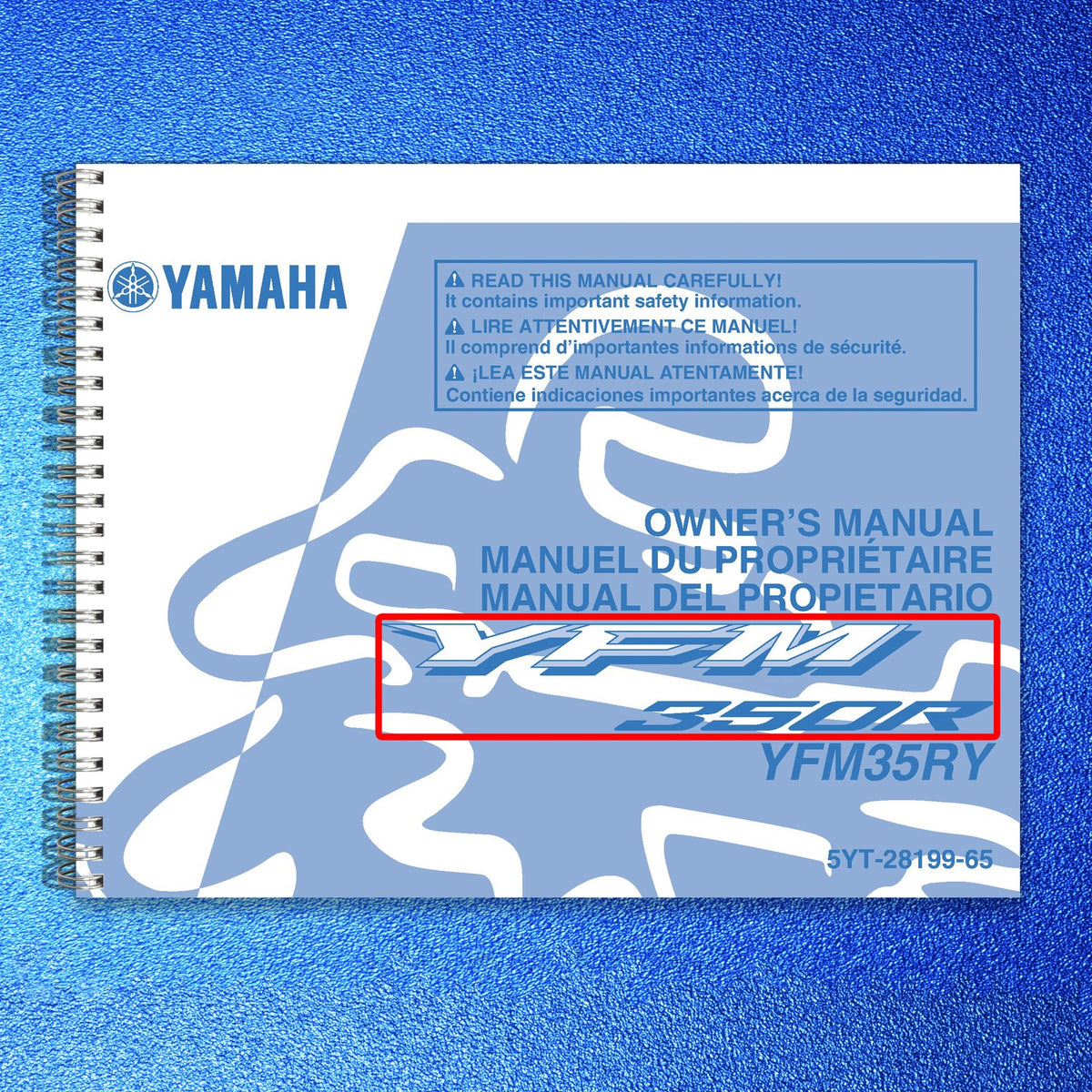 YAMAHA YFM350R Raptor ATV Owners Manual 2008 - STEEL WIRE BOUND - TOUGH COVERS