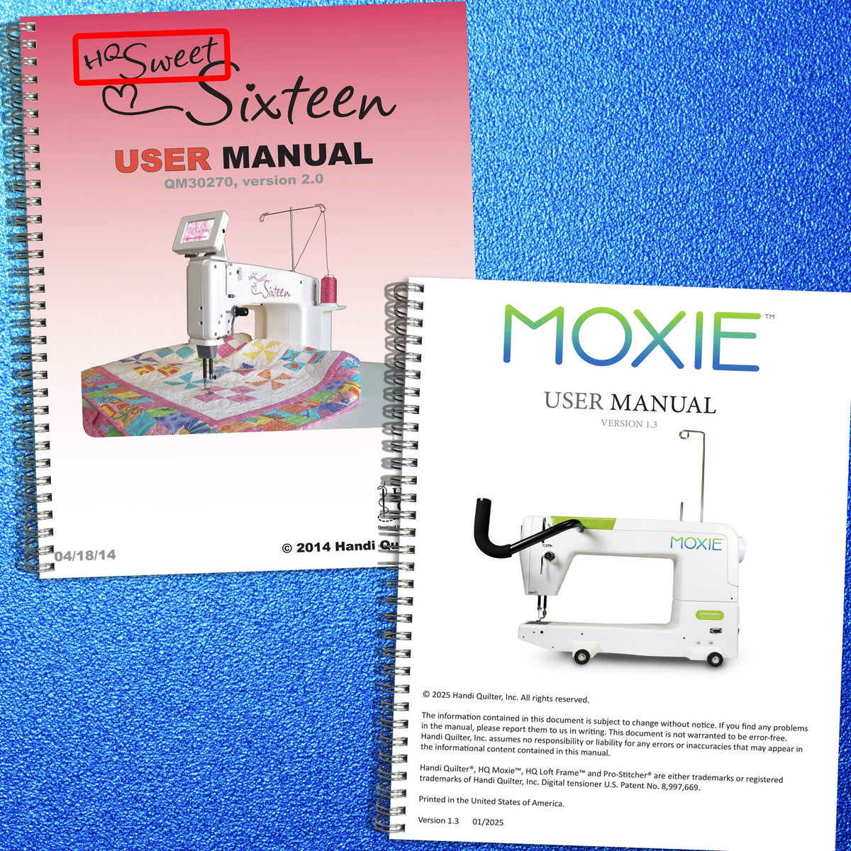 HANDI QUILTER Sweet Sixteen QM30270 & Moxie Operators Manual BUNDLE - WIRE BOUND