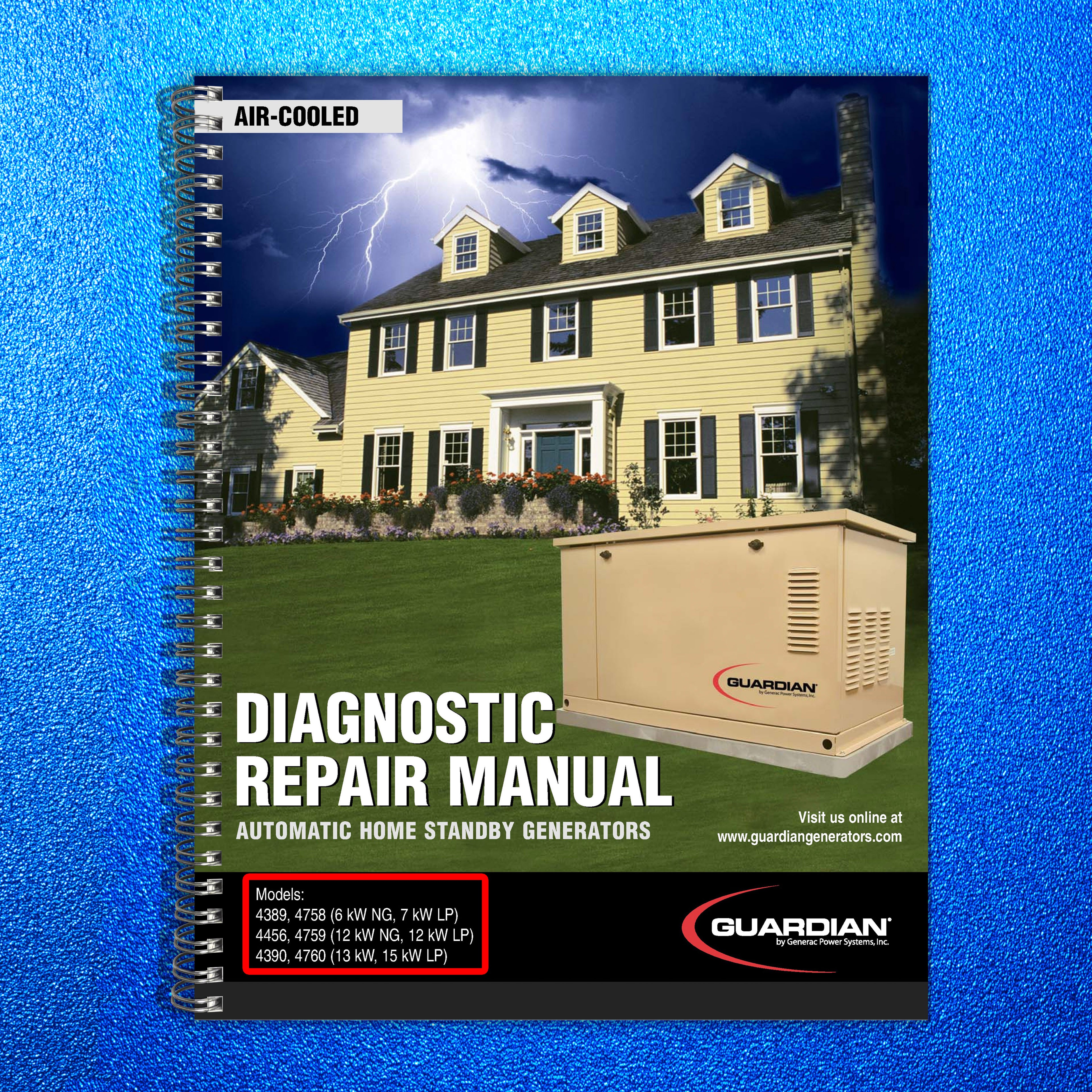GUARDIAN Generator 4389 4758 4456 4759 4390 4760 Repair Manual - WIRE BOUND