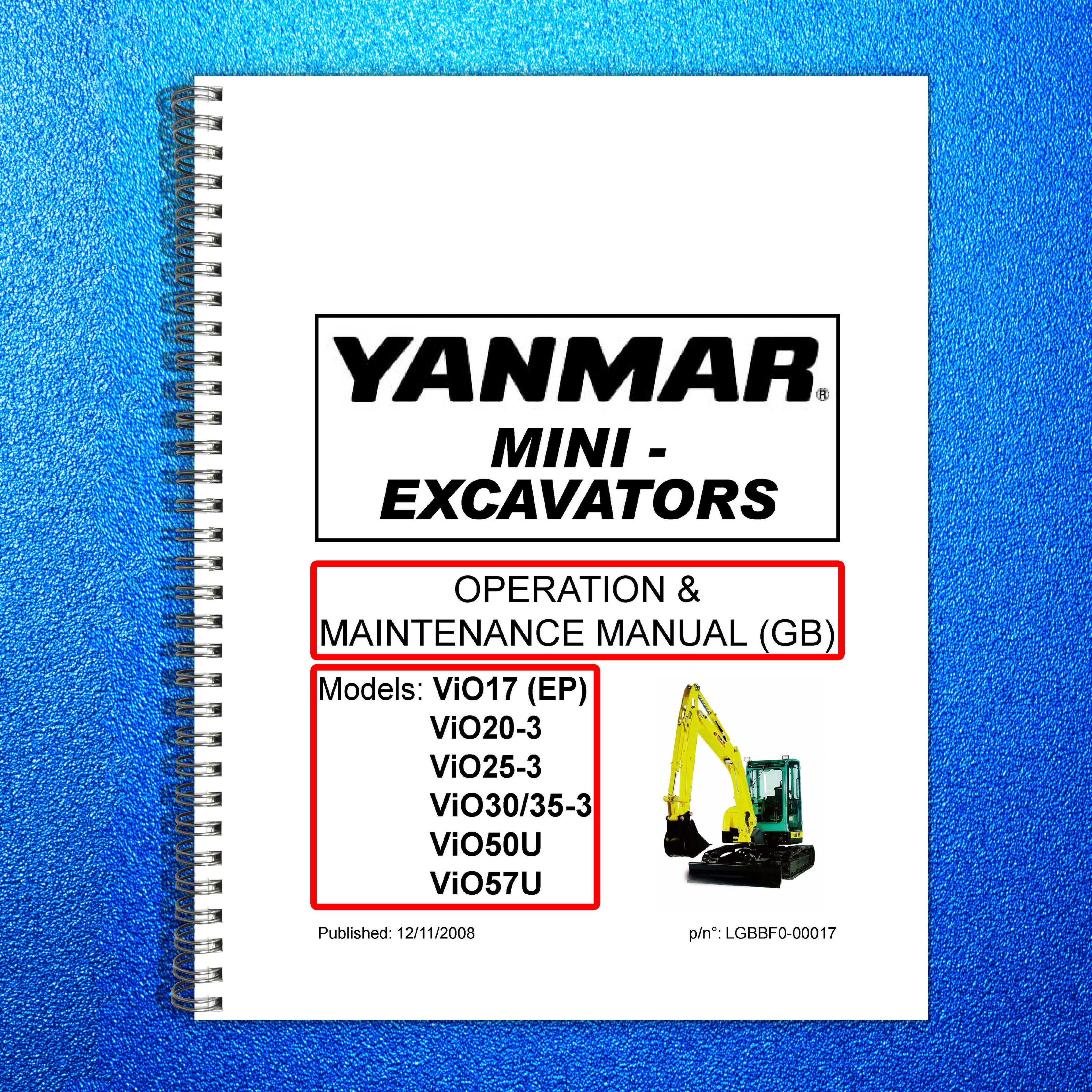 YANMAR ViO17  ViO57U Excavator Operation Maintenance Manual, FOLDOUTS