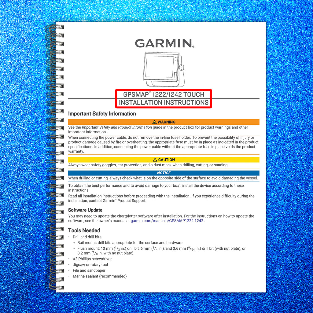 GARMIN GPSMAP 1222 1242 Touch Installation Instruction Manual - WIRE BOUND
