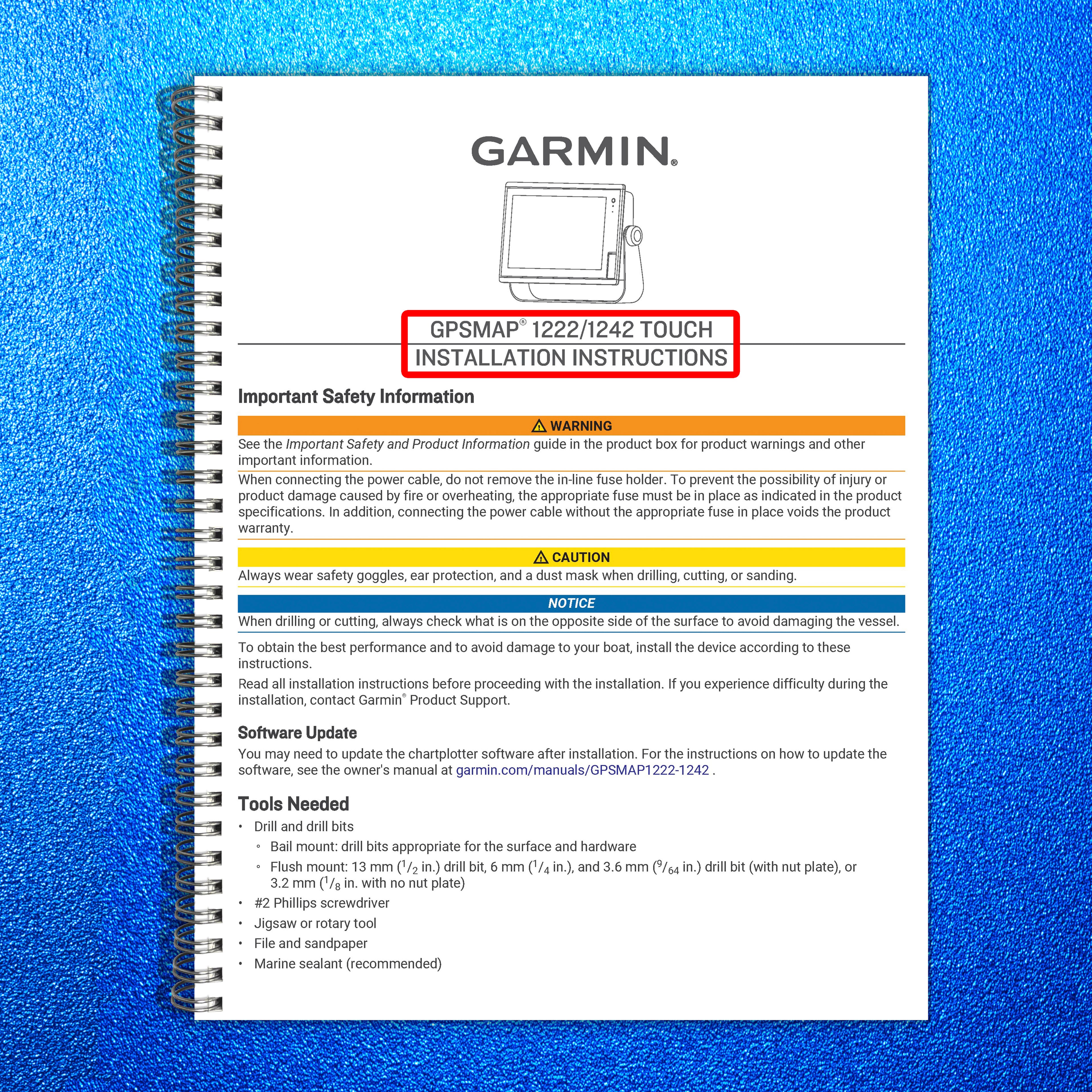 GARMIN GPSMAP 1222 1242 Touch Installation Instruction Manual - WIRE BOUND