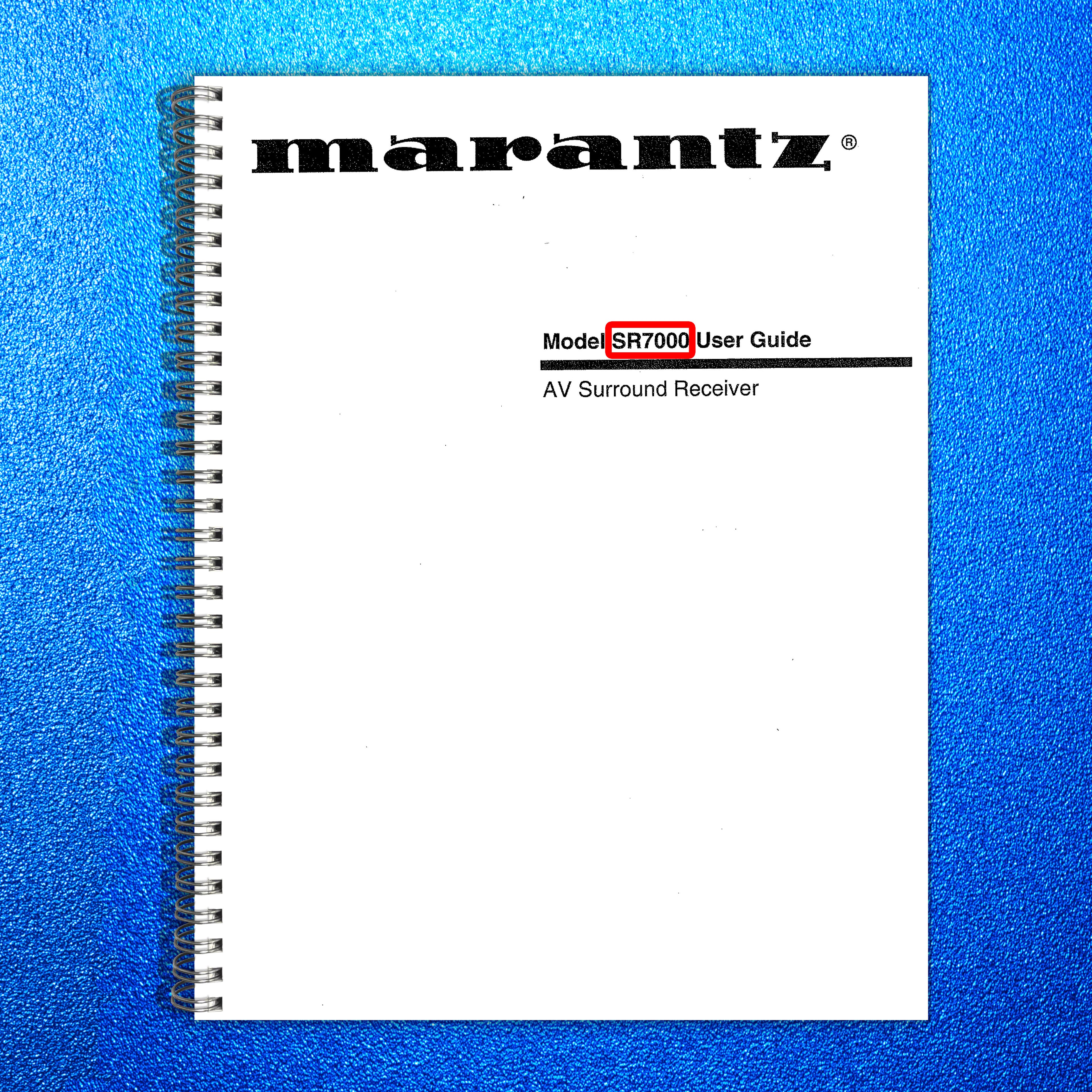 MARANTZ SR7000 AV Surround Receiver User Guide Manual - WIRE BOUND - COVERS