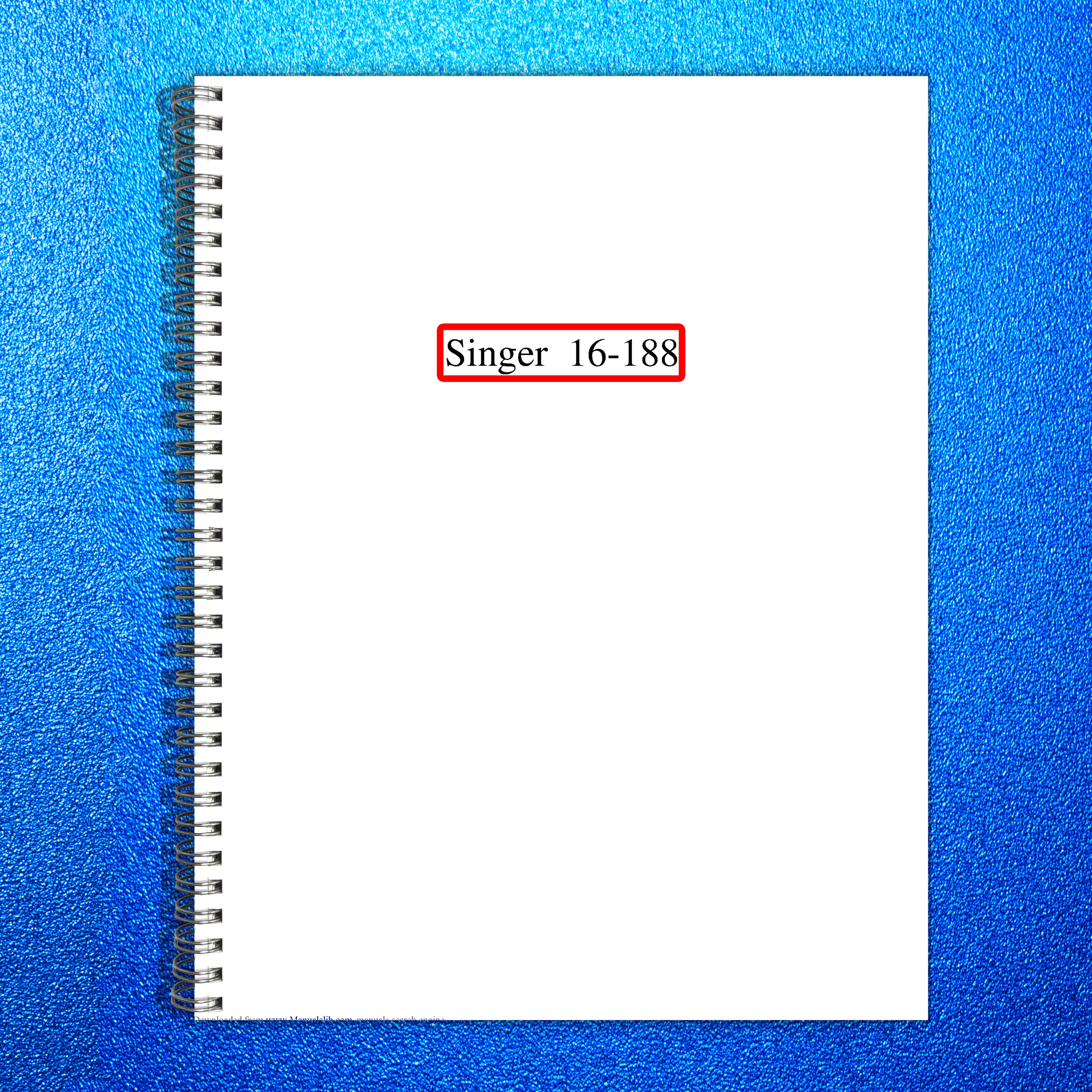 SINGER 16-188 Sewing Machine Parts List Manual 1958 - WIRE BOUND - TOUGH COVERS